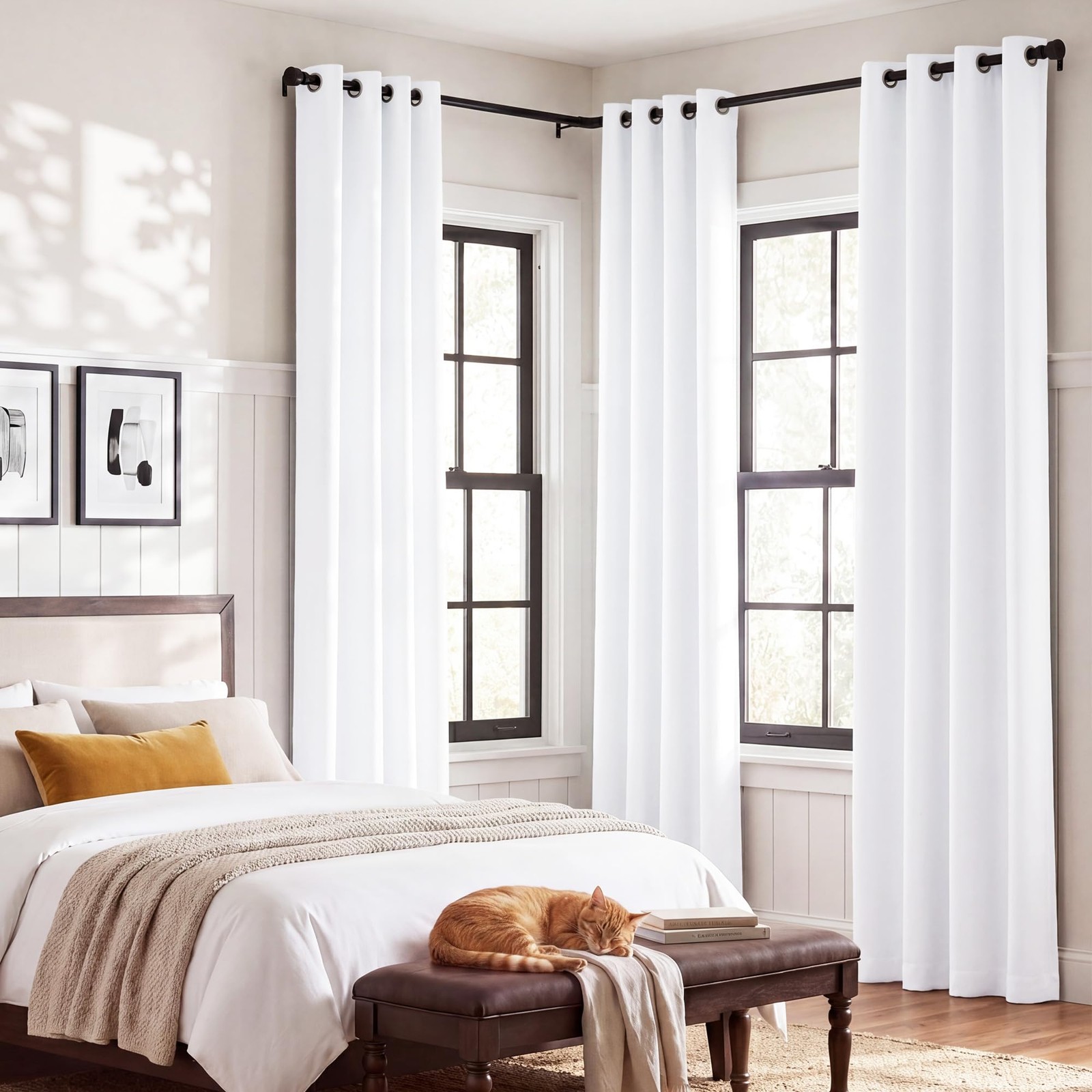 100% Blackout Window Curtain Panels, Cold and Full Light Blocking Drapes with…
