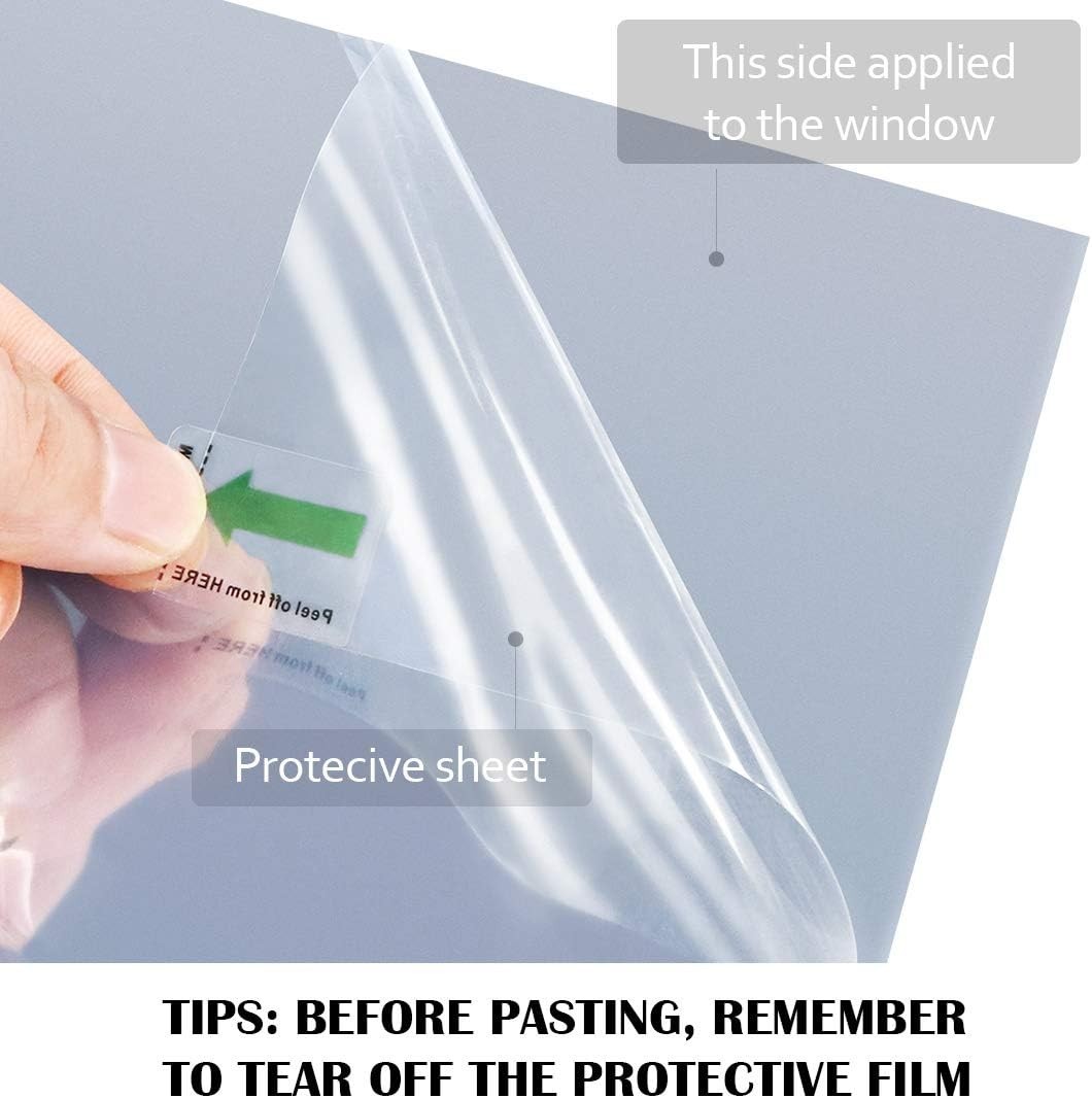 Black Silver Window Film – Static Cling Privacy Tint, 97% UV Protection 6 Mil