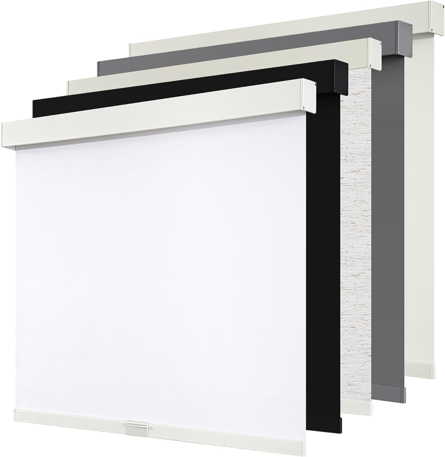 Cordless Blackout Roller Shades with Valance – Thermal Insulated, 34″x72″ White