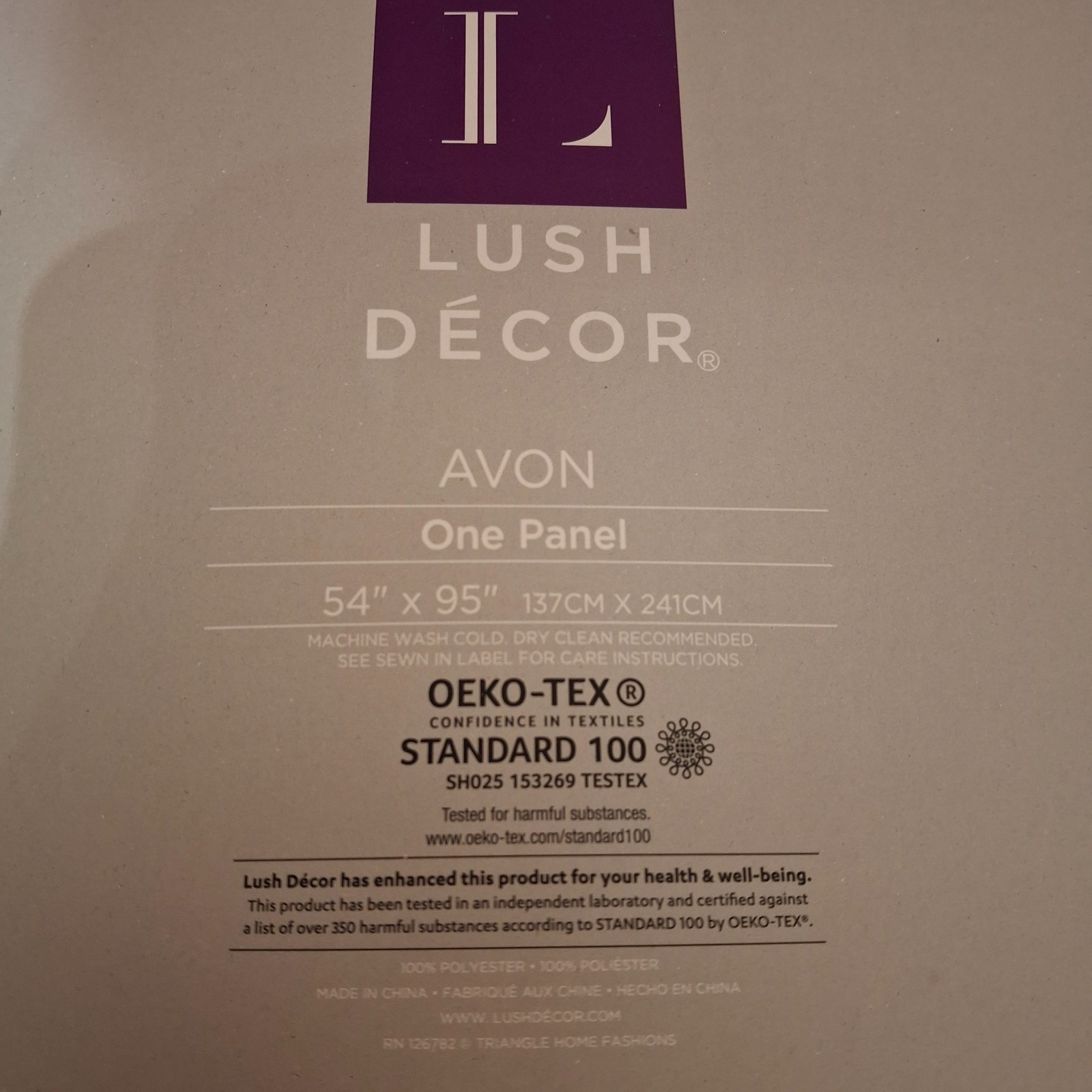 Lush Decor Avon Window Curtain Panel 54″ x 95″ Light Gray Ruffle Rod Pocket