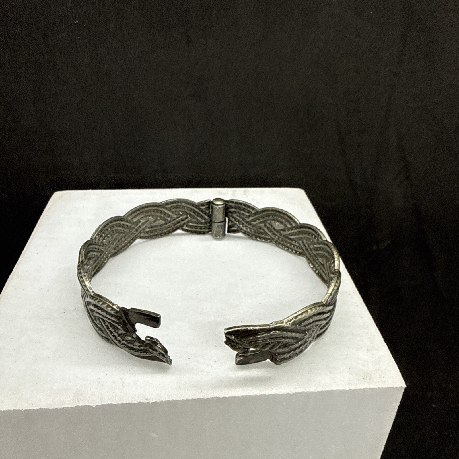 Set Of 12 Heavy Braided Curtain Rings Pewter Tone Metal Drapery Hardware
