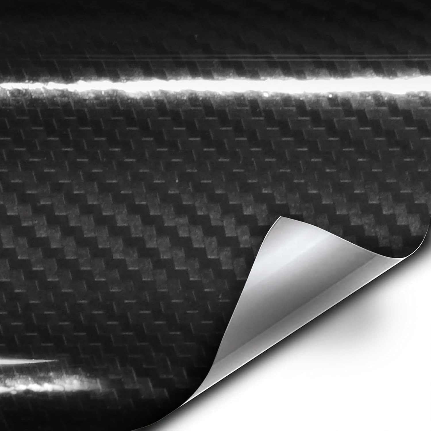 High Gloss Epoxy Black Carbon Fiber Vinyl Detailing Wrap Tape DIY Roll