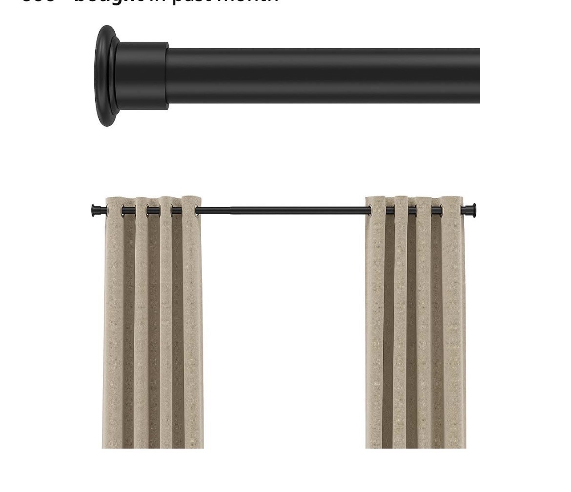 Tension Curtain Rod by ,42-123 Inches,Heavy Duty Tension Rods for Windows, No…