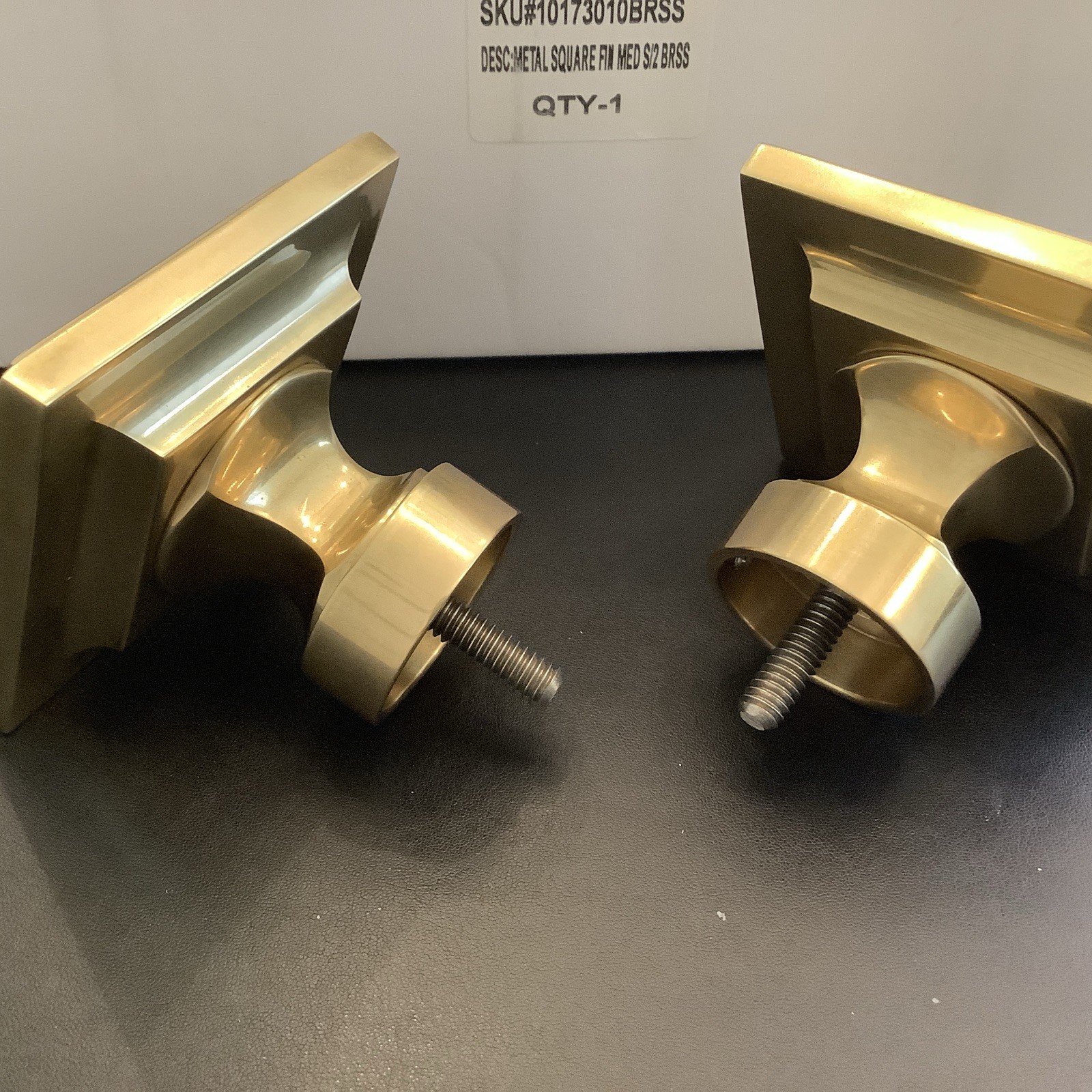 Restoration Hardware Easton Solid Brass Square Finials (Set of 2) Medium