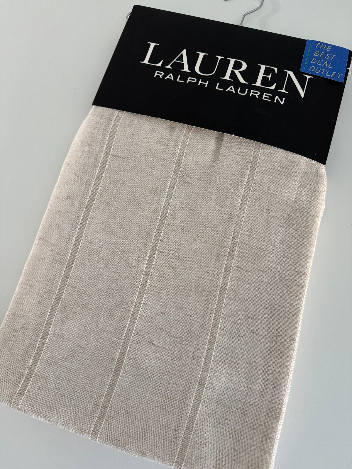 New Ralph Lauren Window Curtains 2 Panels Beige 54 x 108 Linen Hamilton Back Tab
