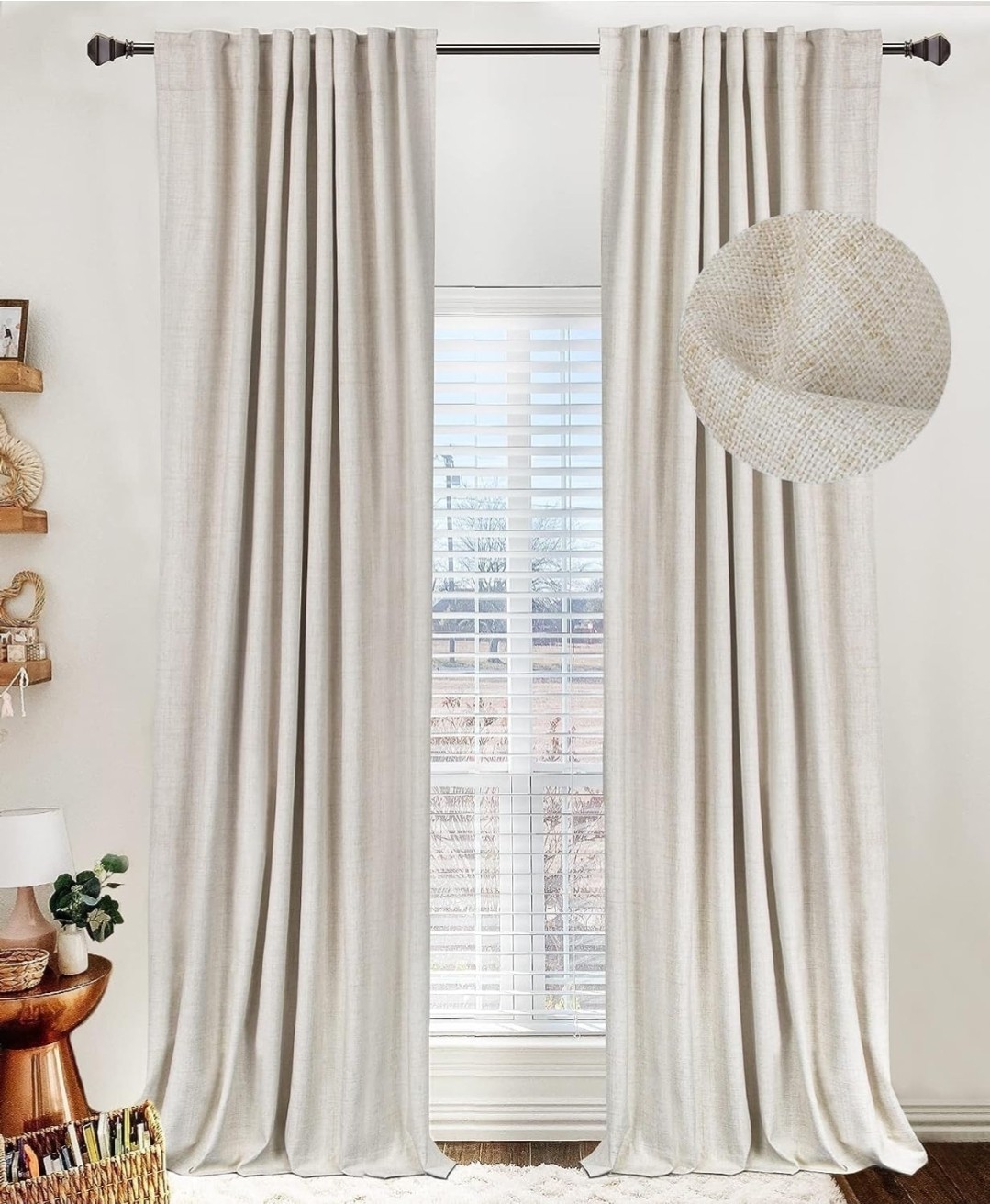 Lot Of 3, 100% Blackout Shield 100 Shield Full Curtains 90in By 50in Cream Color