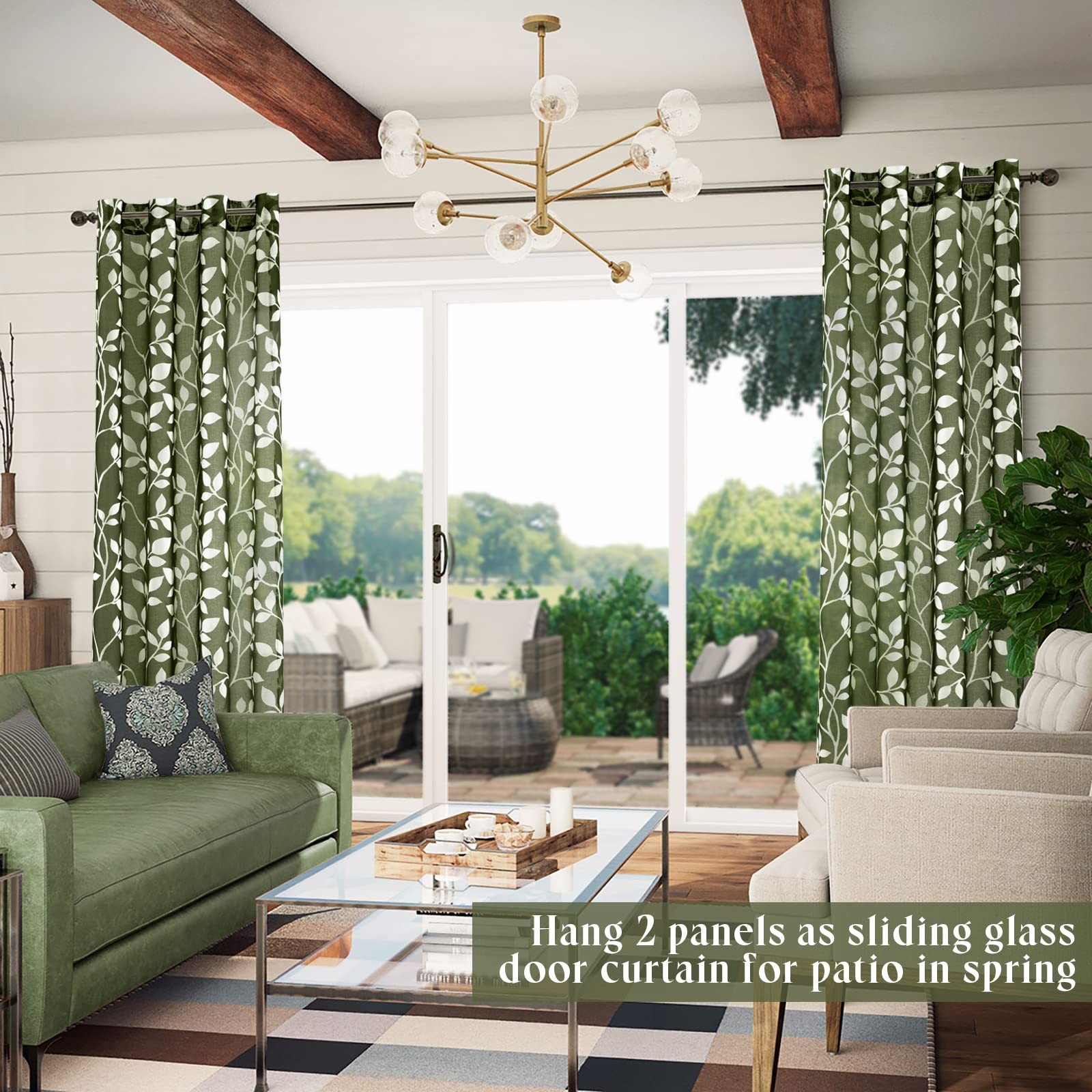 Xtmyi 2 Panel Set 96 Inch Curtains For Sliding Glass Door Grommet Semi Sheer