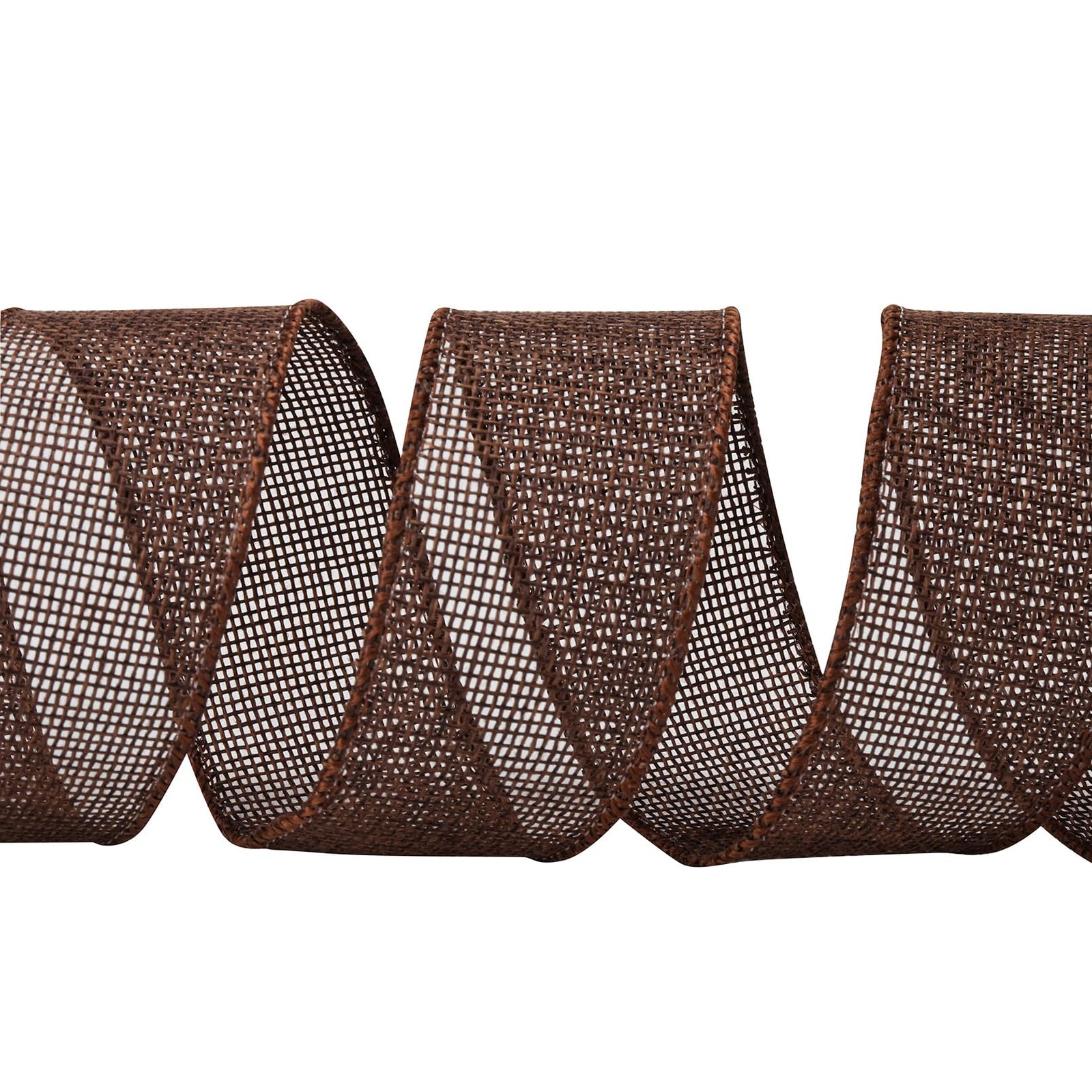 Dark Brown Burlap Wired Ribbon 1.5 Inch x 20 Yards Valentine’s Big Bow