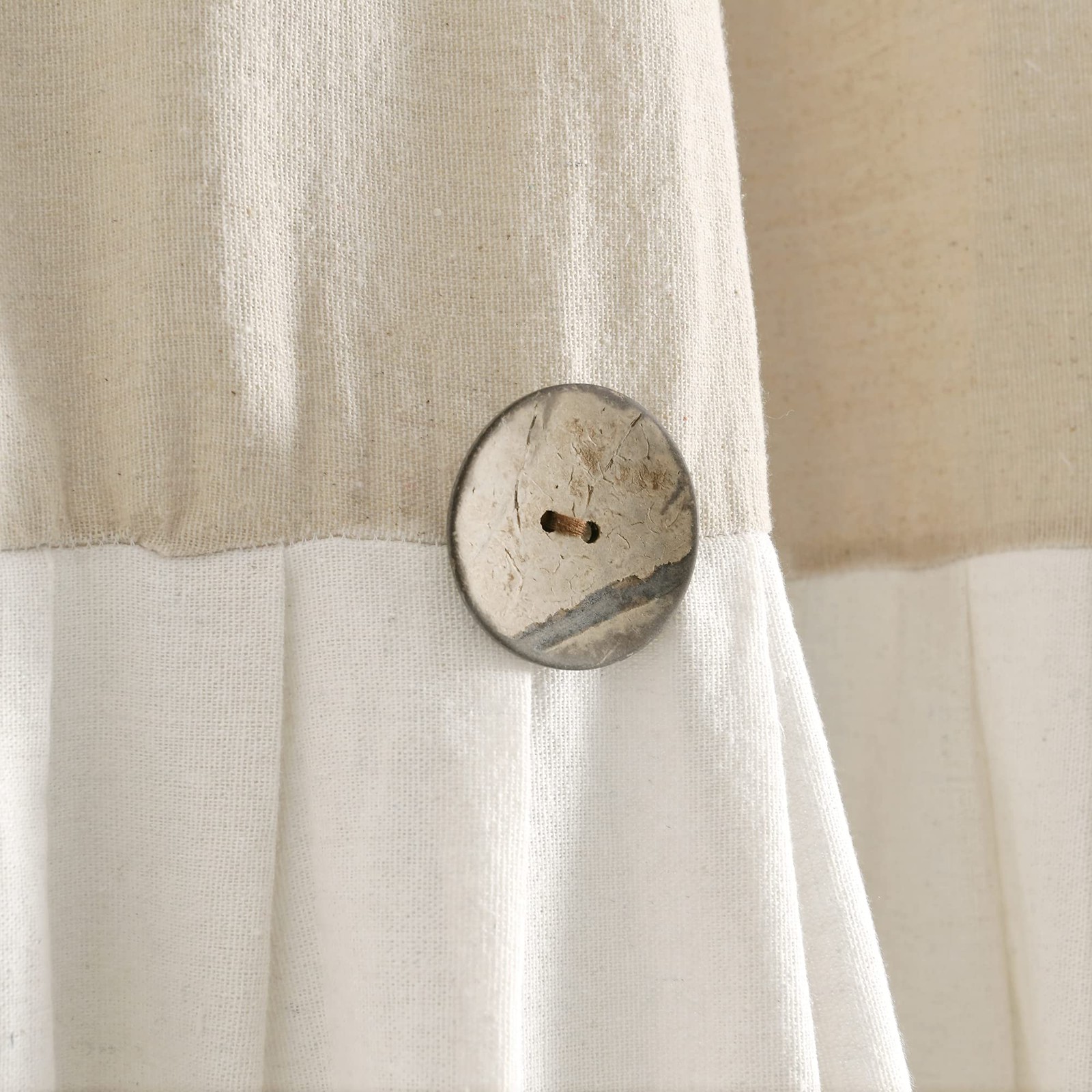 Lush Decor Linen Button Window Curtain Panel 100″ W x 84″ L Extra Wide