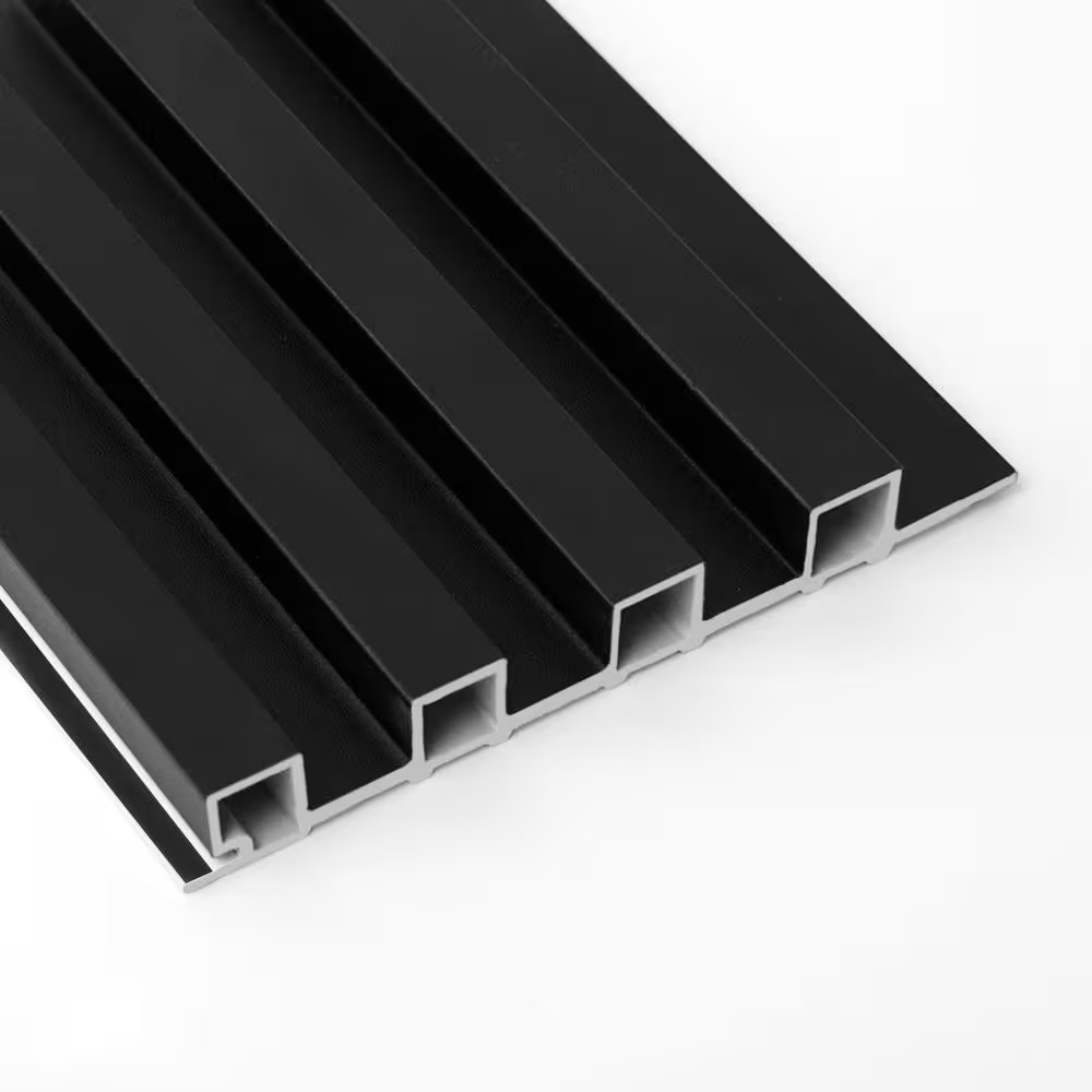 Matte Black 0.83 In. X 1/2 Ft. X 8 Ft. Slat Water Resistant Acoustic Diffuser De