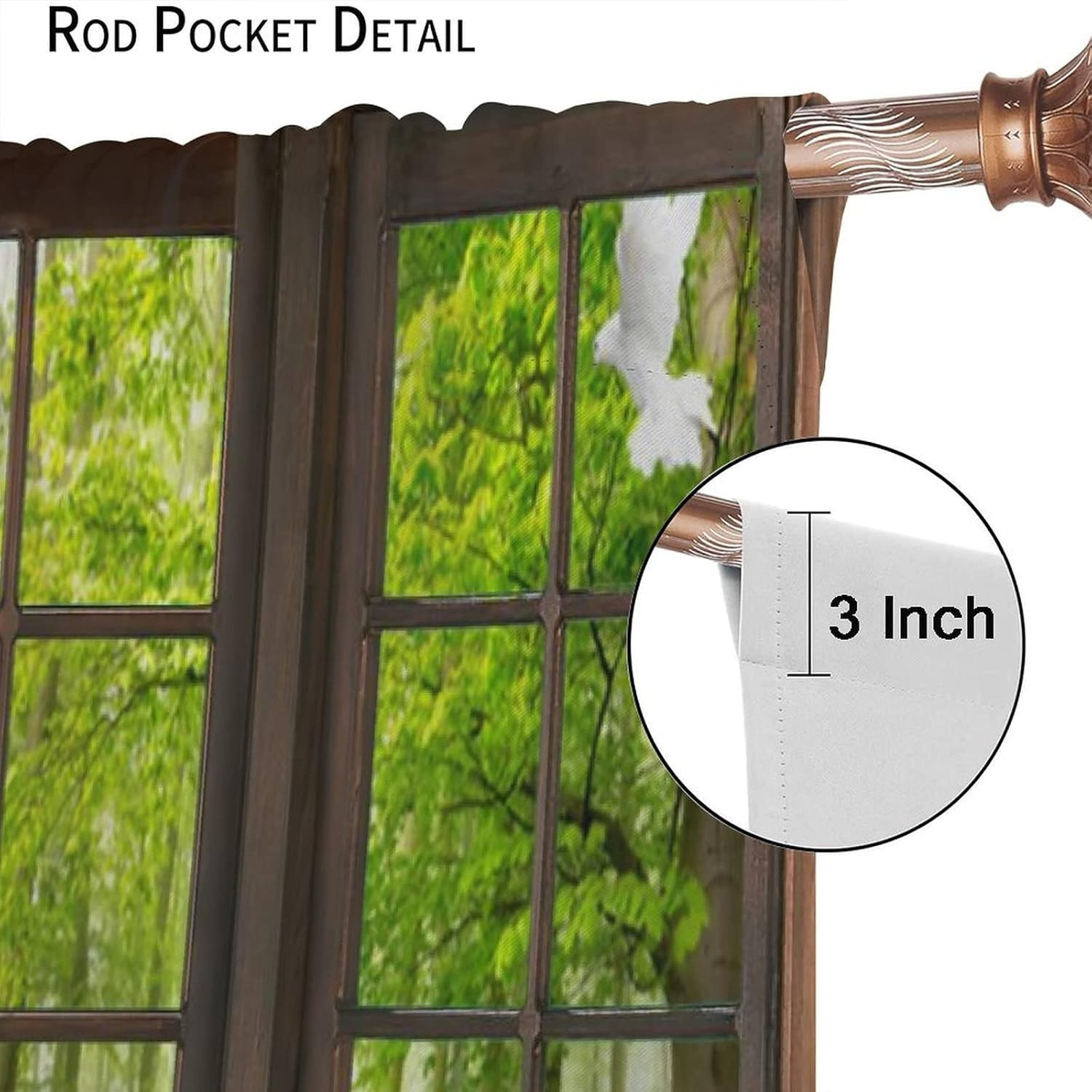 Landscape Curtains, 3D Window Spring Forest Wildlife Nature Scenery, Bedroom Liv
