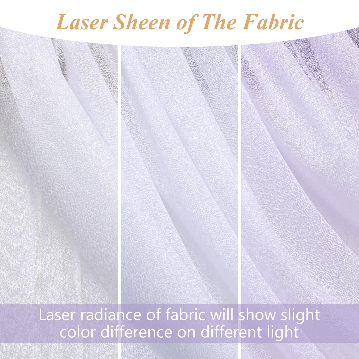 White Wedding Arch Draping Fabric 2 Panels 28.7″x20ft Sheer Backdrop Decor