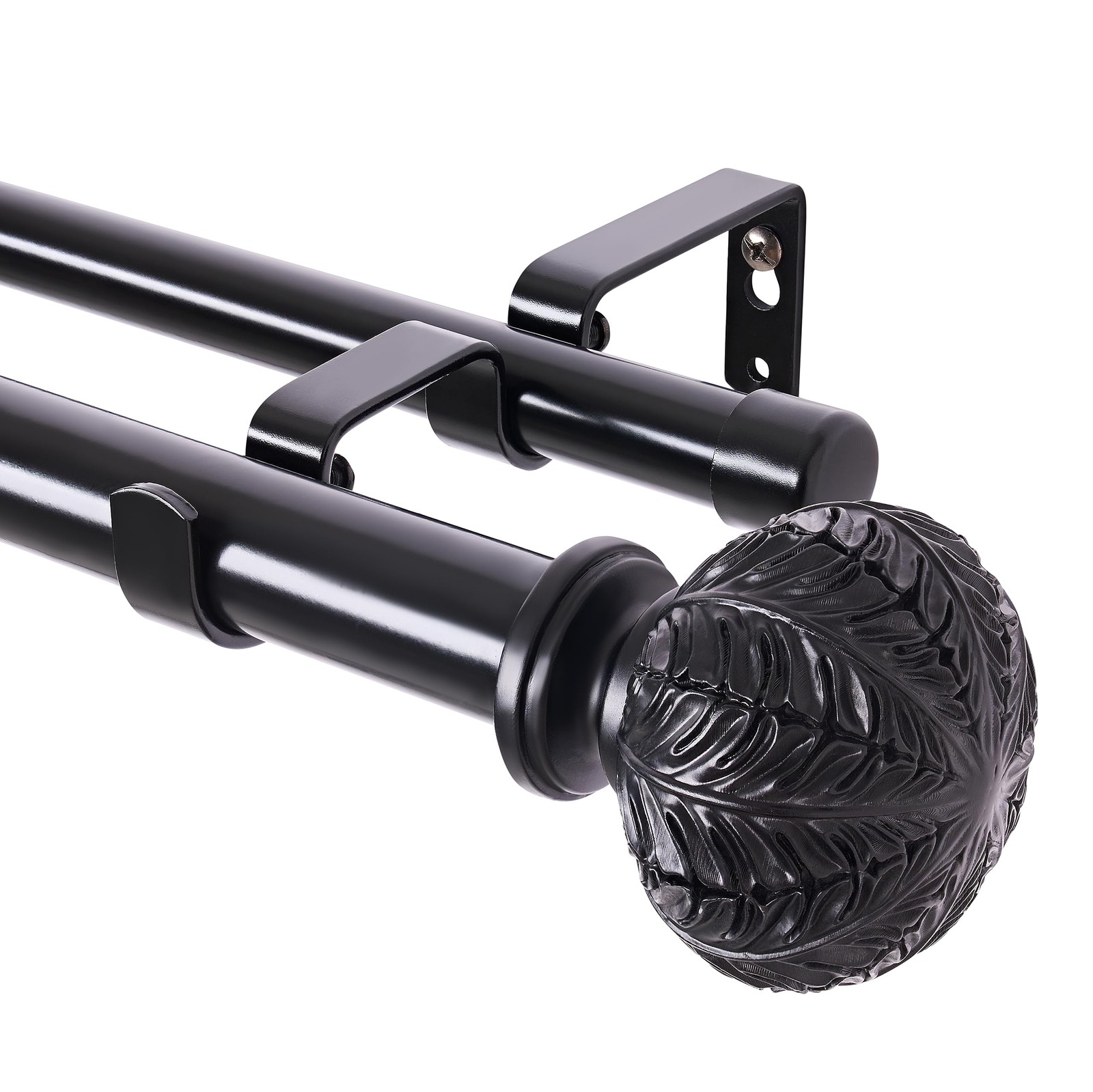 Double Curtain Rods,1 Inch Curtain Rods for Windows 66 to 120 Inches,Telescop…