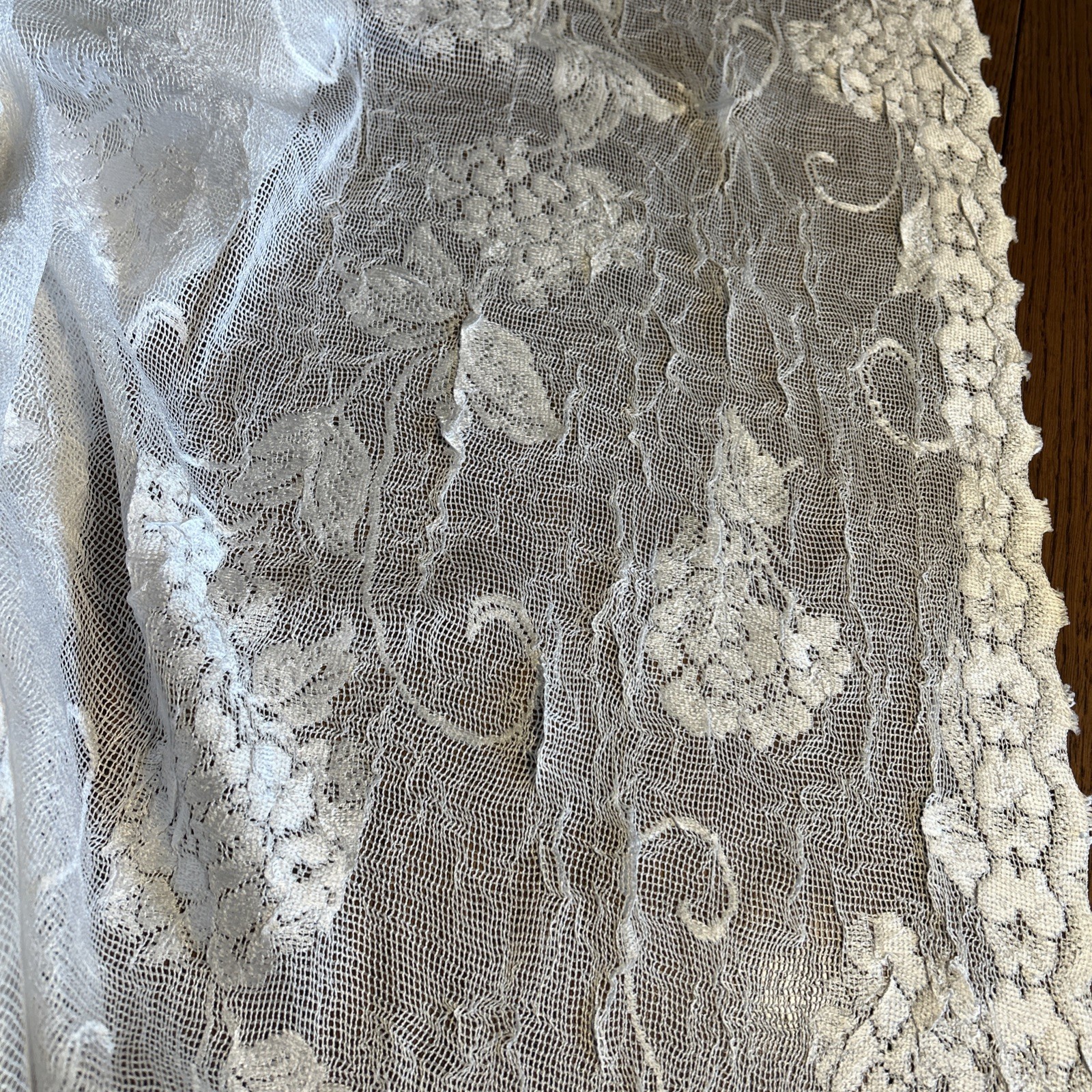 White Lace Rectangular Long Window Swag 46″ x 120″