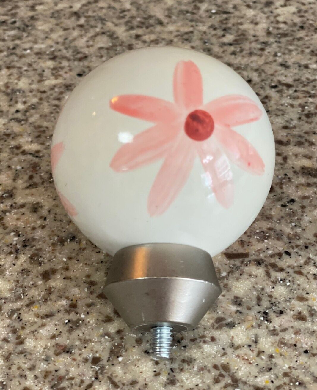 Pottery Barn Kids~Curtain Rod Finial~Pink Flower~Ceramic