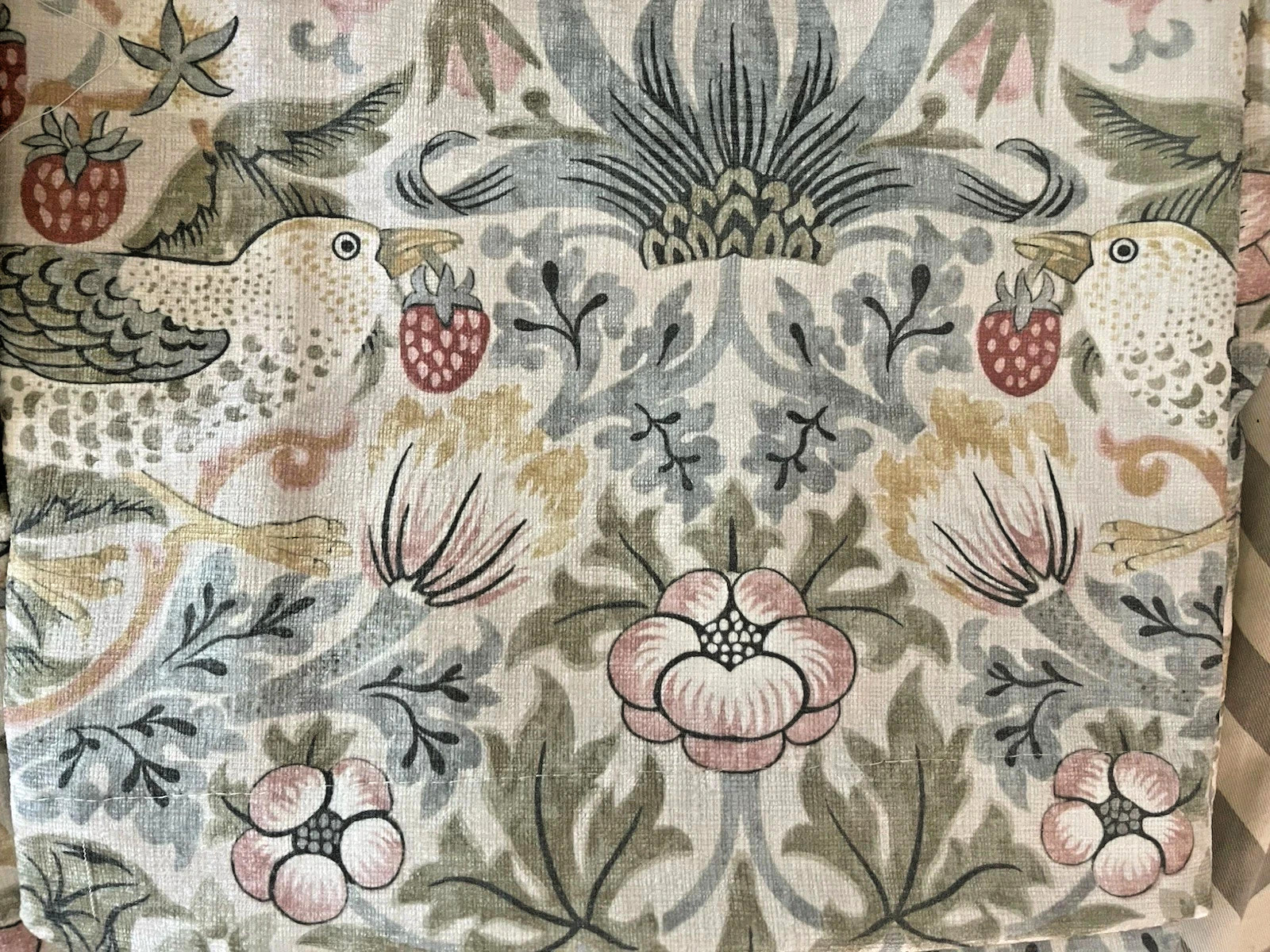 WILLIAM MORRIS Curtain Set of 2 37X96” Strawberry Thief Birds Floral New