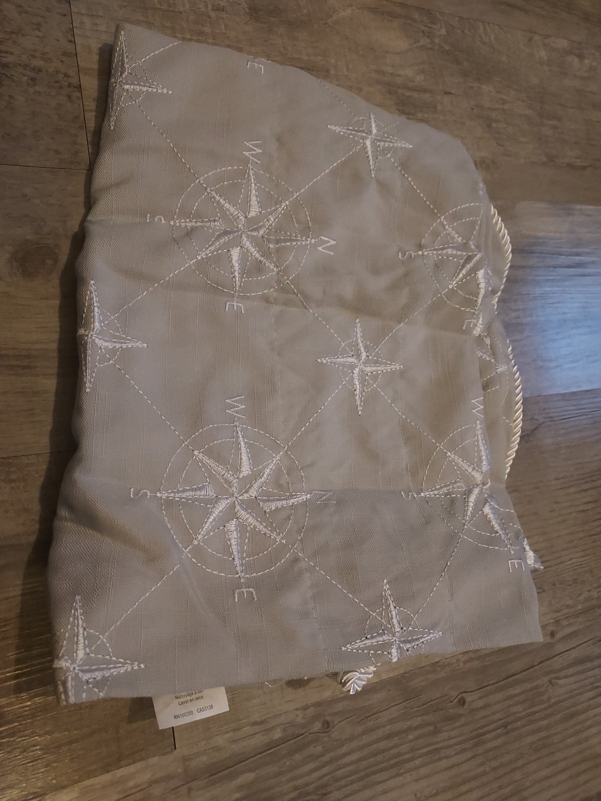 Coastal Life Gray Grey Compass Window Valance 52 x 17″ Nautical ocean sky