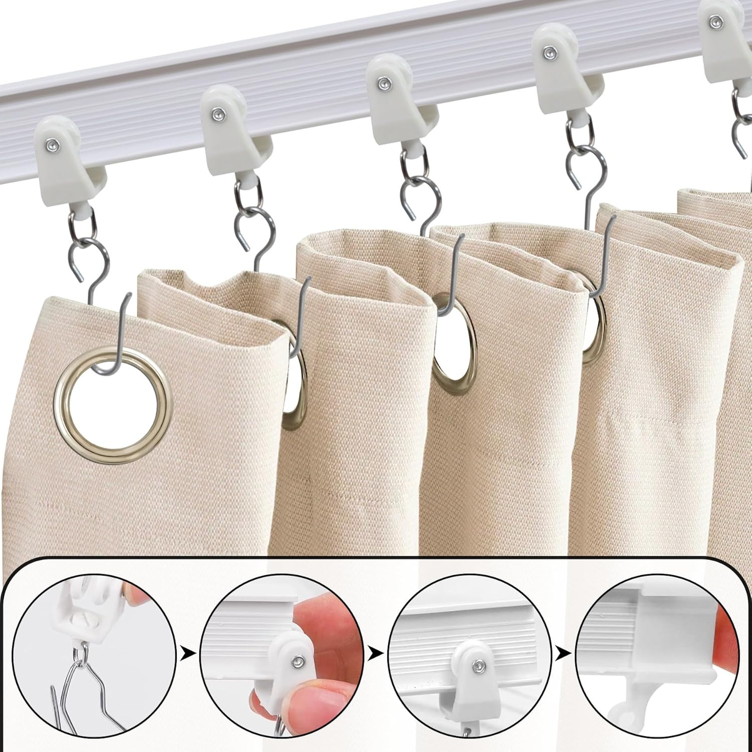 Flexible Ceiling Curtain Track, Bendable Curved Curtain Rail Ceiling Mount for R