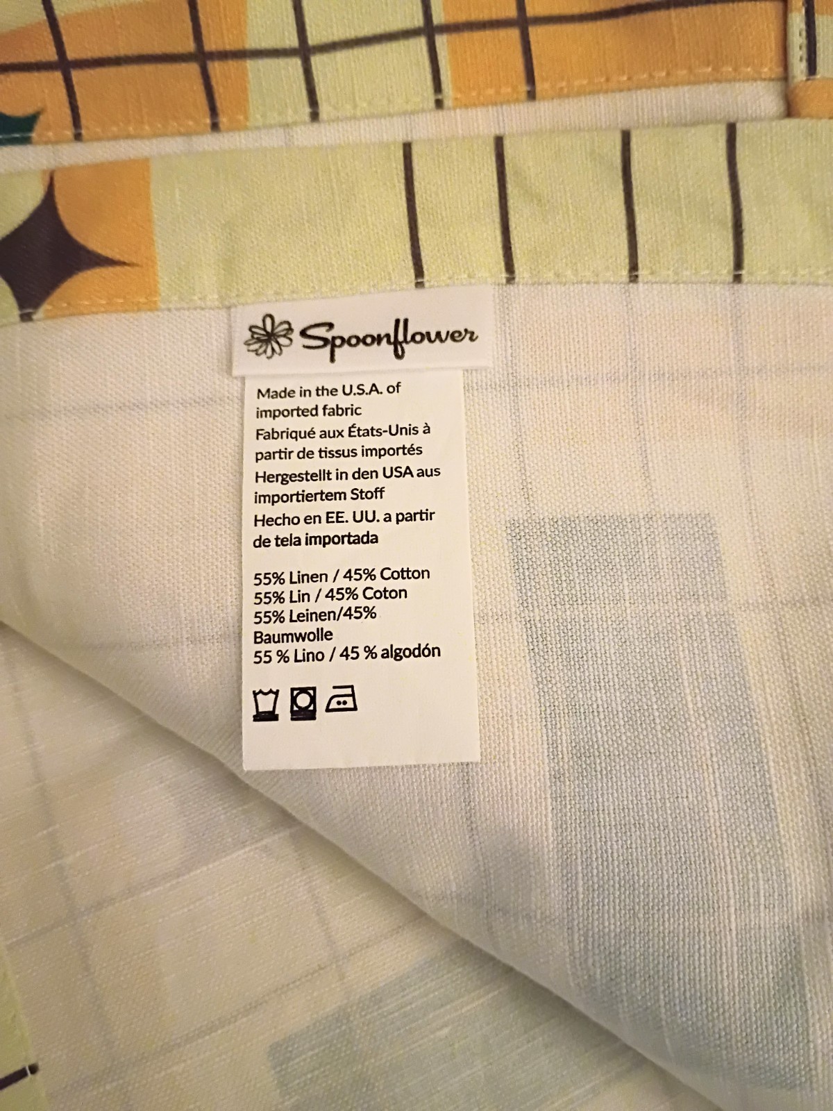 Spoonflower Two Panel Linen/Cotton Geometric Curtains 50″ x 84″