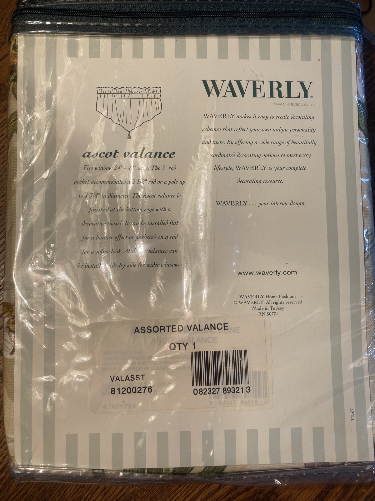 Waverly BOCA BOTANICAL 52″ x 20″ ASCOT VALANCE Flowers Pineapple NEW