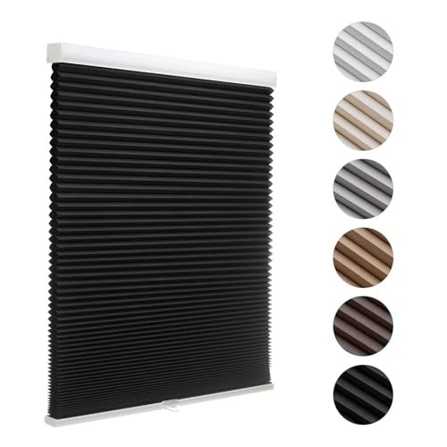 Black Cordlessout Cellular Shades for Windows—Haycomb—16″x36″—Black