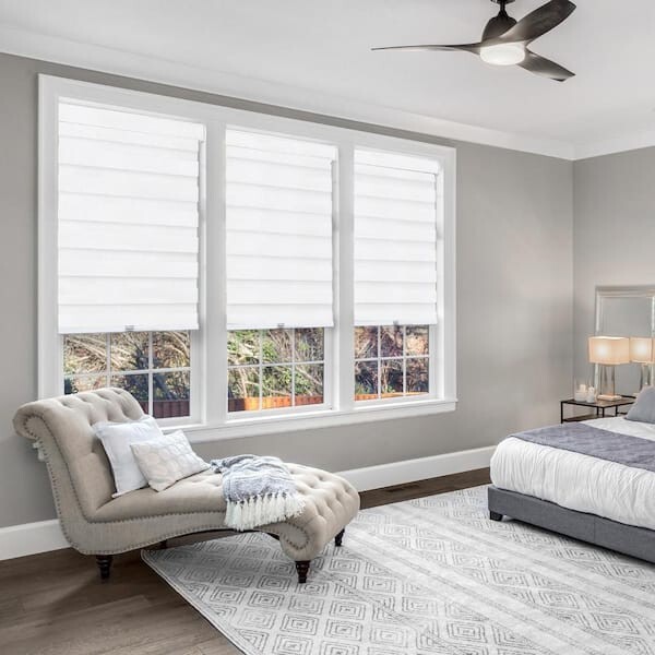 Chicology Cordless Light Filtering Dual Layer Zebra Roller Shade – Basic Arctic