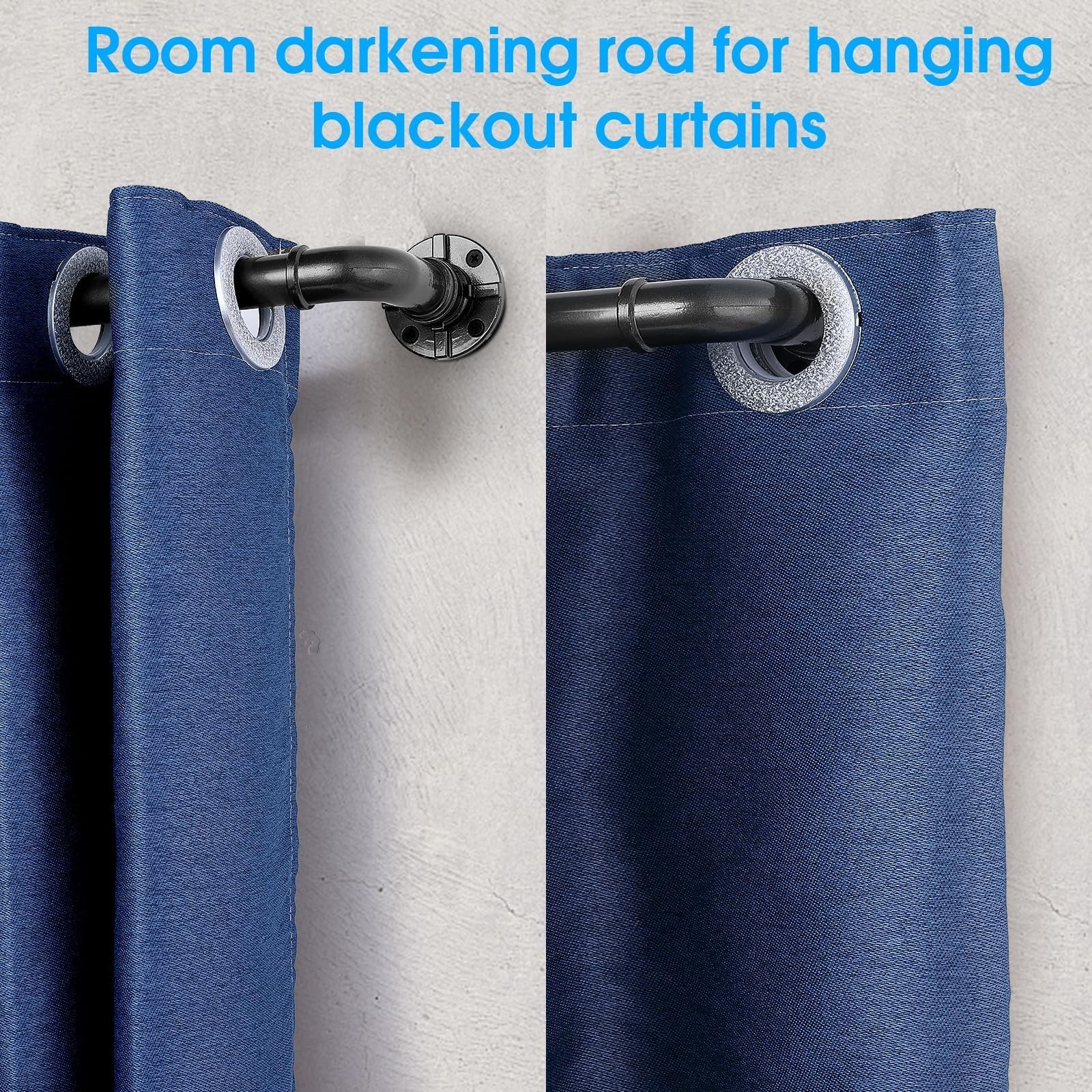 Industrial Curtain Rod Set with Brackets, 1 inch, 32-240″ – Hanging Rod for W…