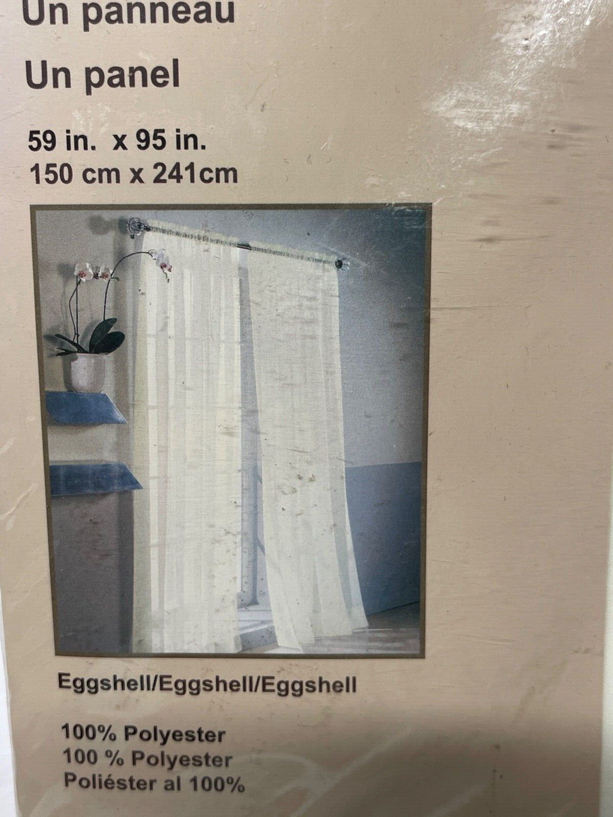 Style Selection High Twist Voil Panel 59″ x 95″ Eggshell