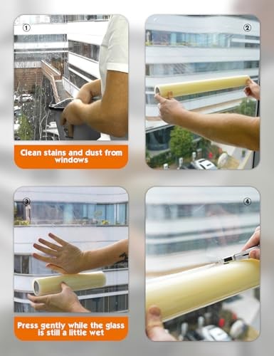 ROLLINDOG Window Protection Film – Self Adhesive Window 24 inch x 100 feet