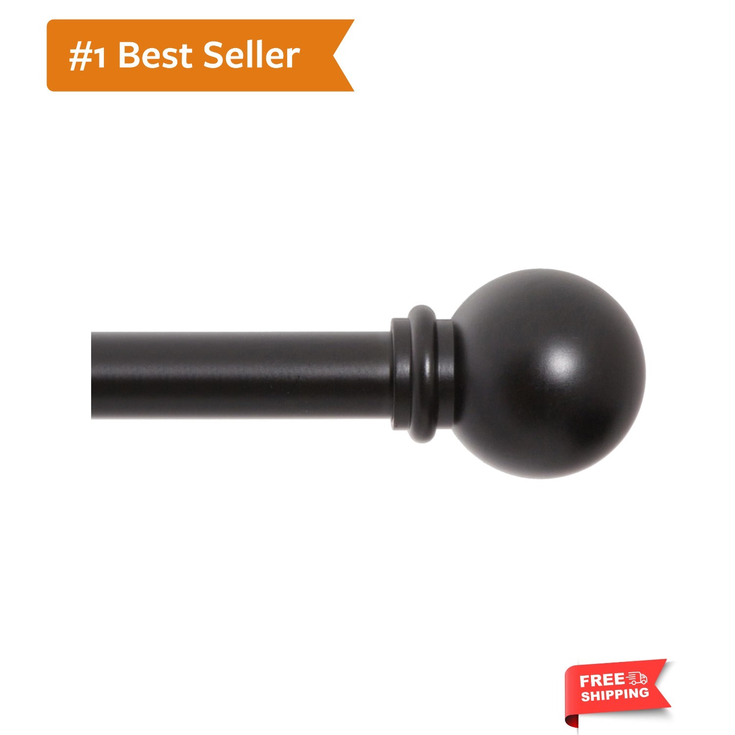 Chelsea Ball End Curtain Rod – Adjustable 48 to 86 Inches, Ideal for Home Decor