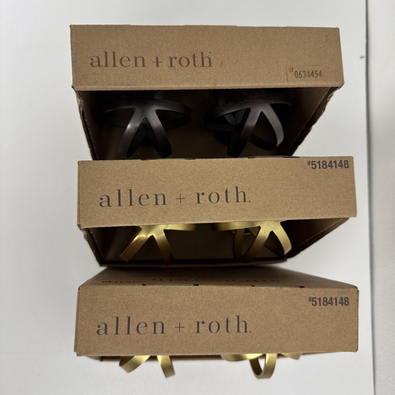 6 Count Allen + Roth Finials For Curtain Rods Decorating Bronze & Gold Finish