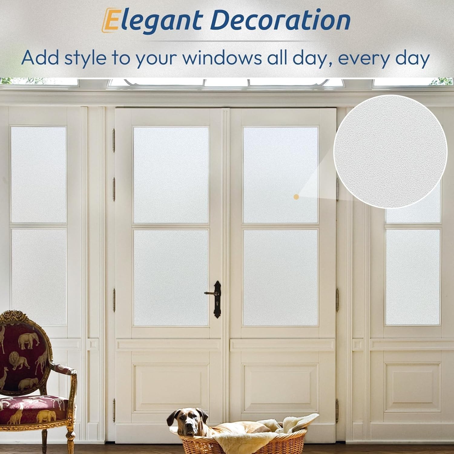 Removable Static Cling Window Film – Soft Light & UV Protection 17.5×78.7in