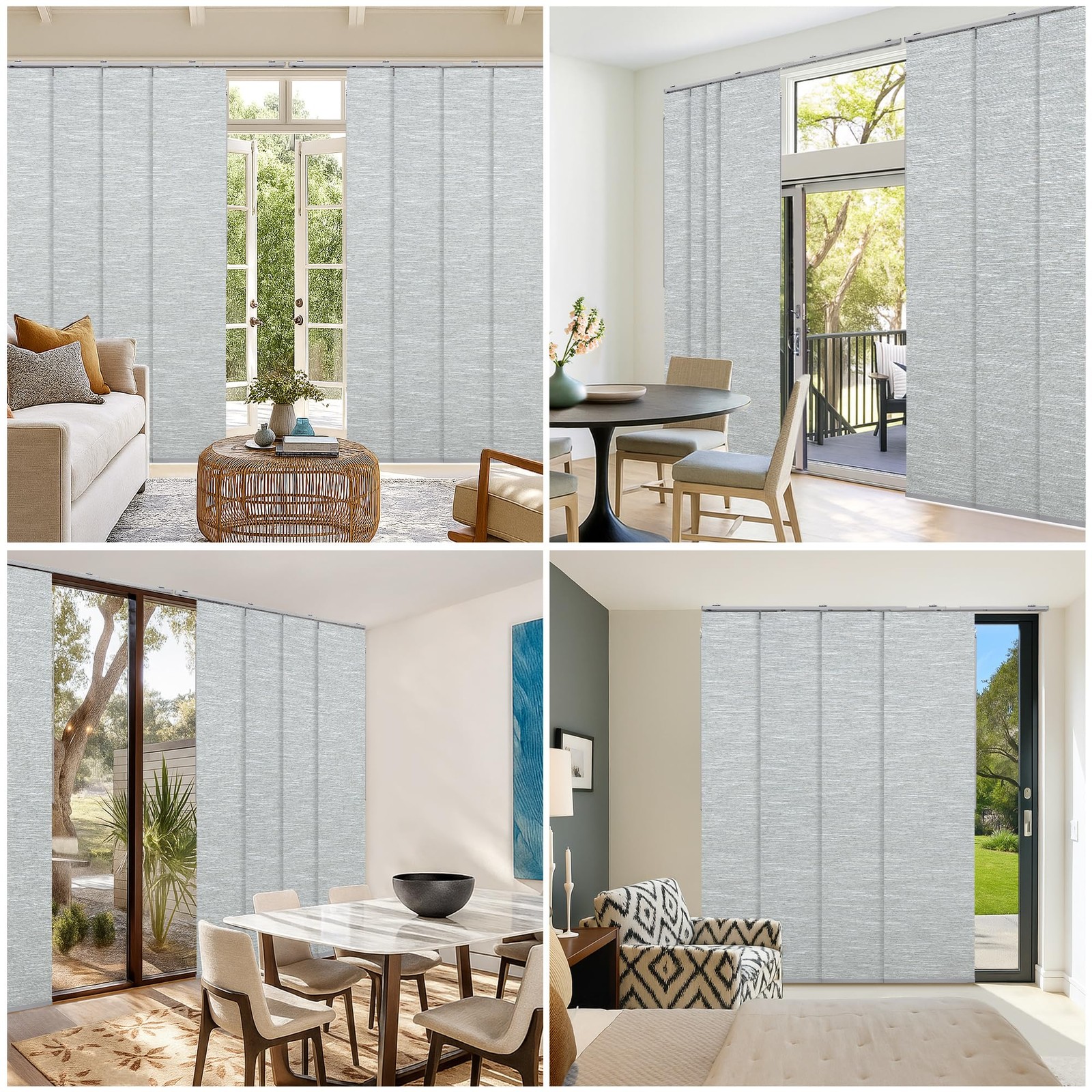 Panel Track Blinds for Sliding Doors, Blackout Grey
