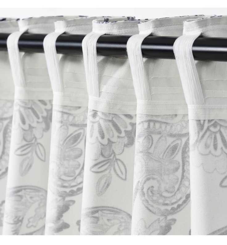 IKEA DOVREFIBBLOR Curtains 1 Pair 2 Panels White Blue 57×118″ NEW Sealed