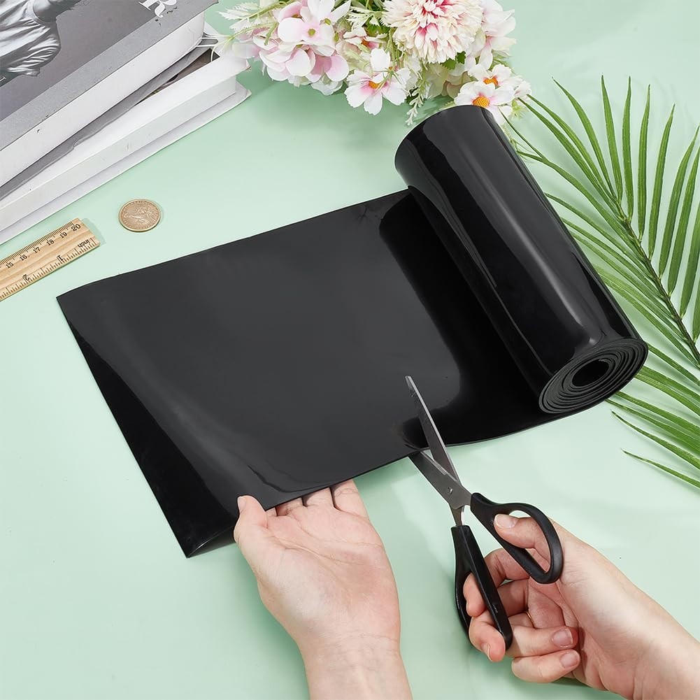 Black PVC Strip Curtains 6.73ft Waterproof Door Curtain for Basement & Pet House