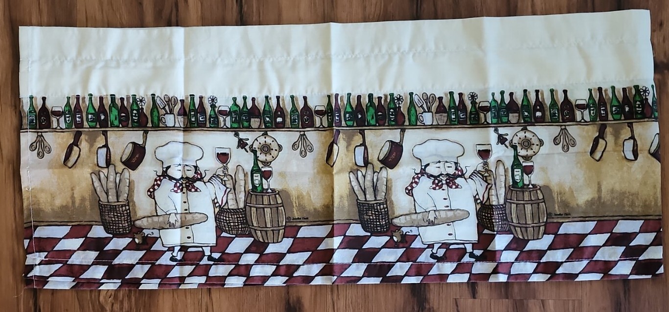 Mainstays Home ~ 3 Pc. Tier & Valance Set ~ Chef Christophe ~ Multicolored
