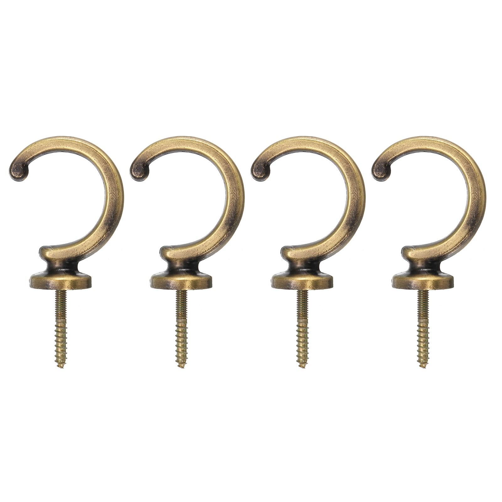 4Pcs Aluminum Alloy Wall Mounted Curtain Holdback Drapery Tieback Hooks Bronze
