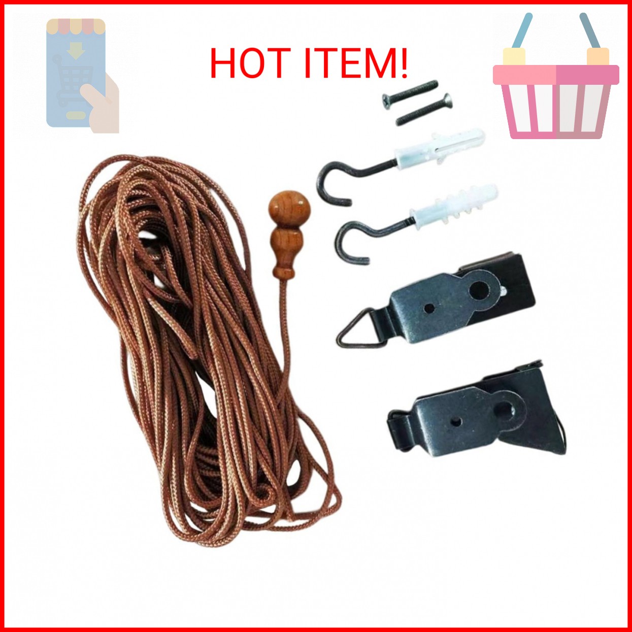 Garneck Roller Window Shades Lift Cords – Blinds Strings Lift Tool for Reeds Bam