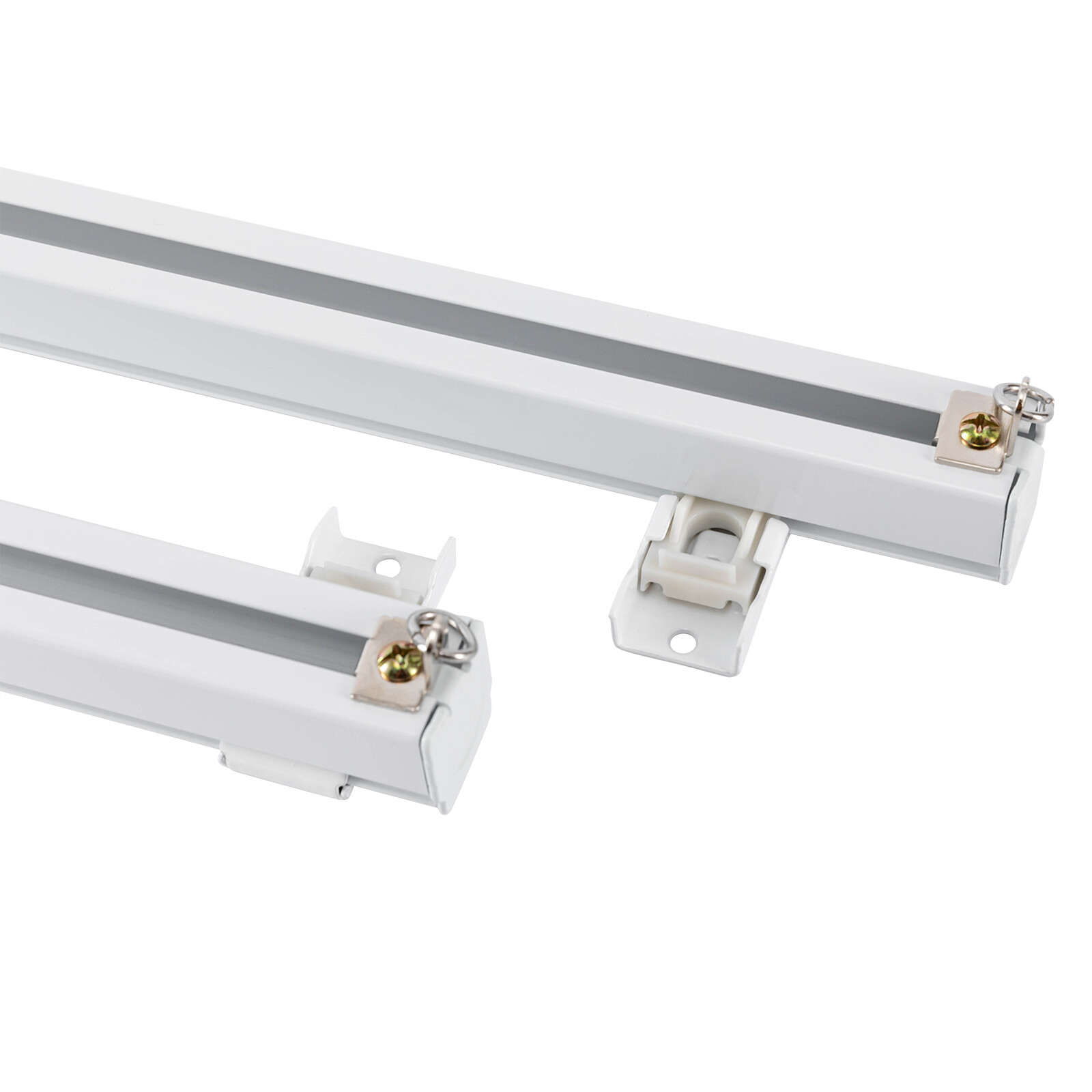 Ceiling Mounted Curtain Track Kit w/ Hooks 3ft-6ft Curtain Track for Space,White