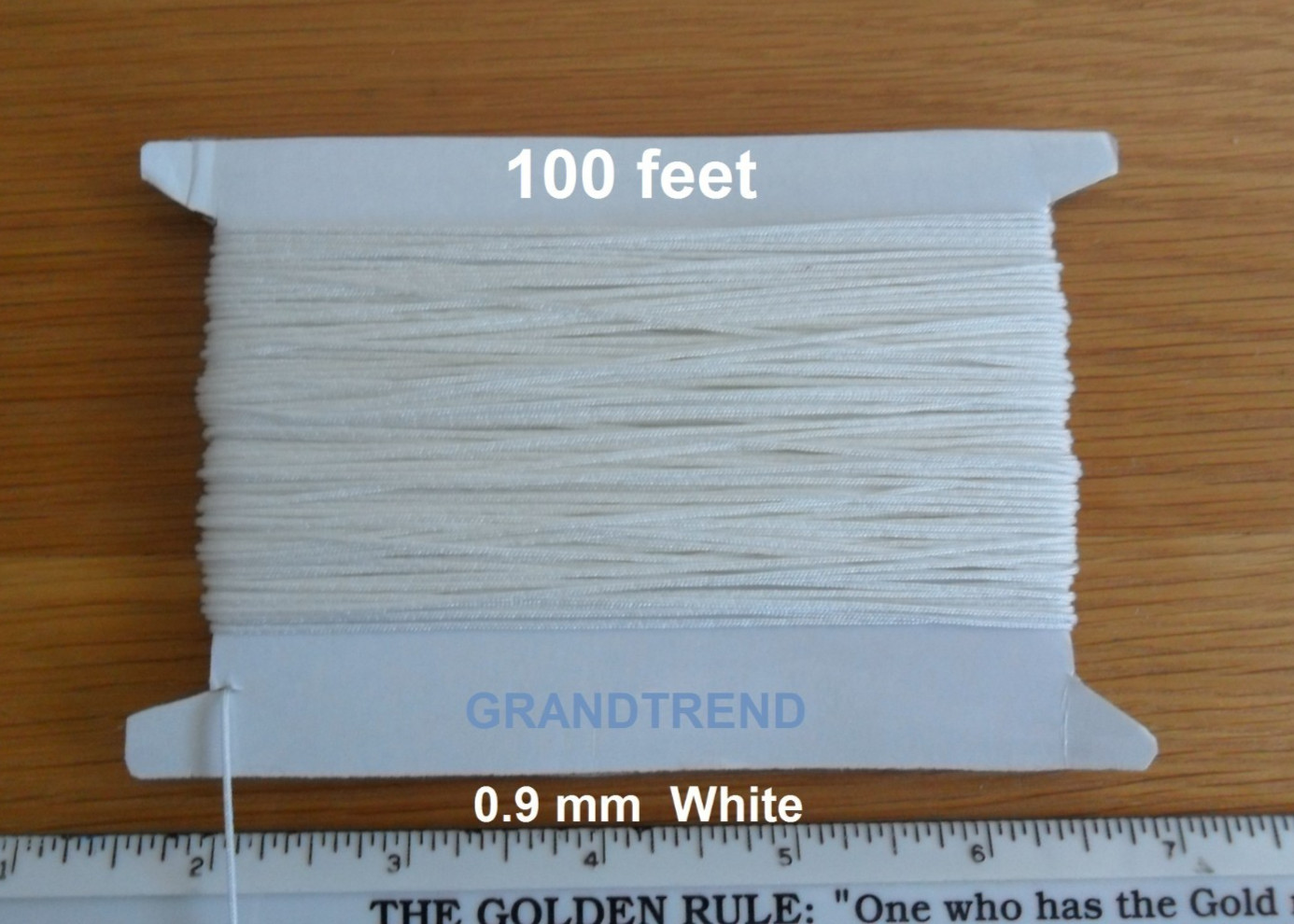 100 Feet 0.9 mm Blinds Shade Lift Pull Cord String Rope, White color.