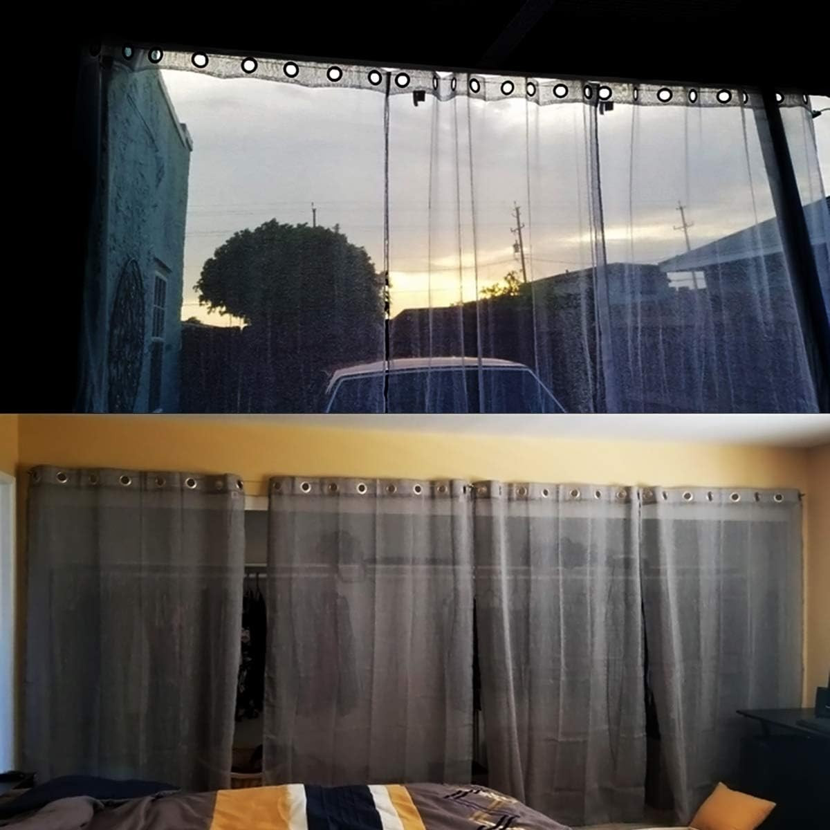 [5 Meters] Wall Mount Curtain Wire Rod Set with – Stainless Steel