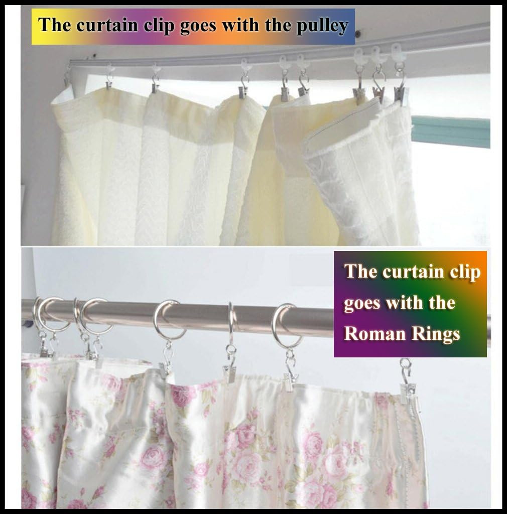 Curtain Clips Hooks Stainless Steel, 100 Pack Silver Small Heavy Duty Hanging Cl