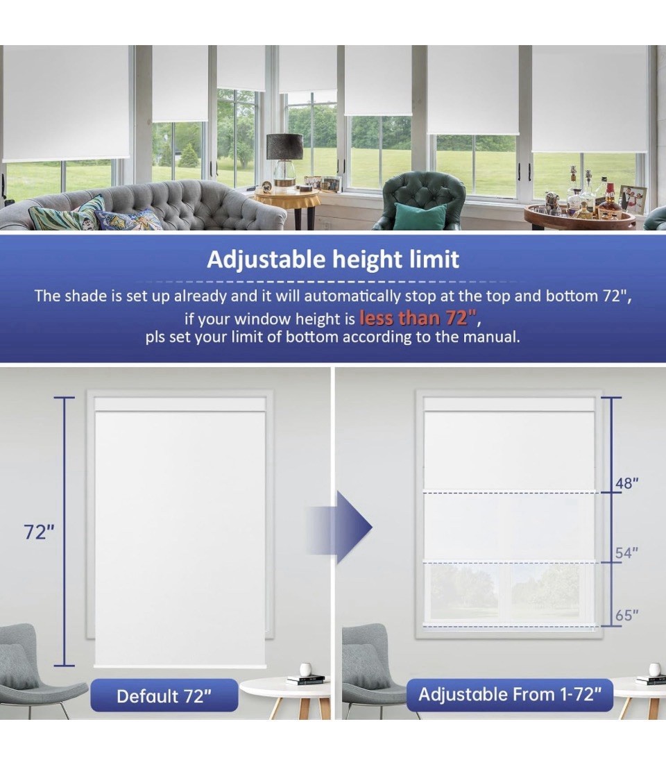 Smart Motorized Blackout Blinds with Remote, Alexa & Google Compatible, White