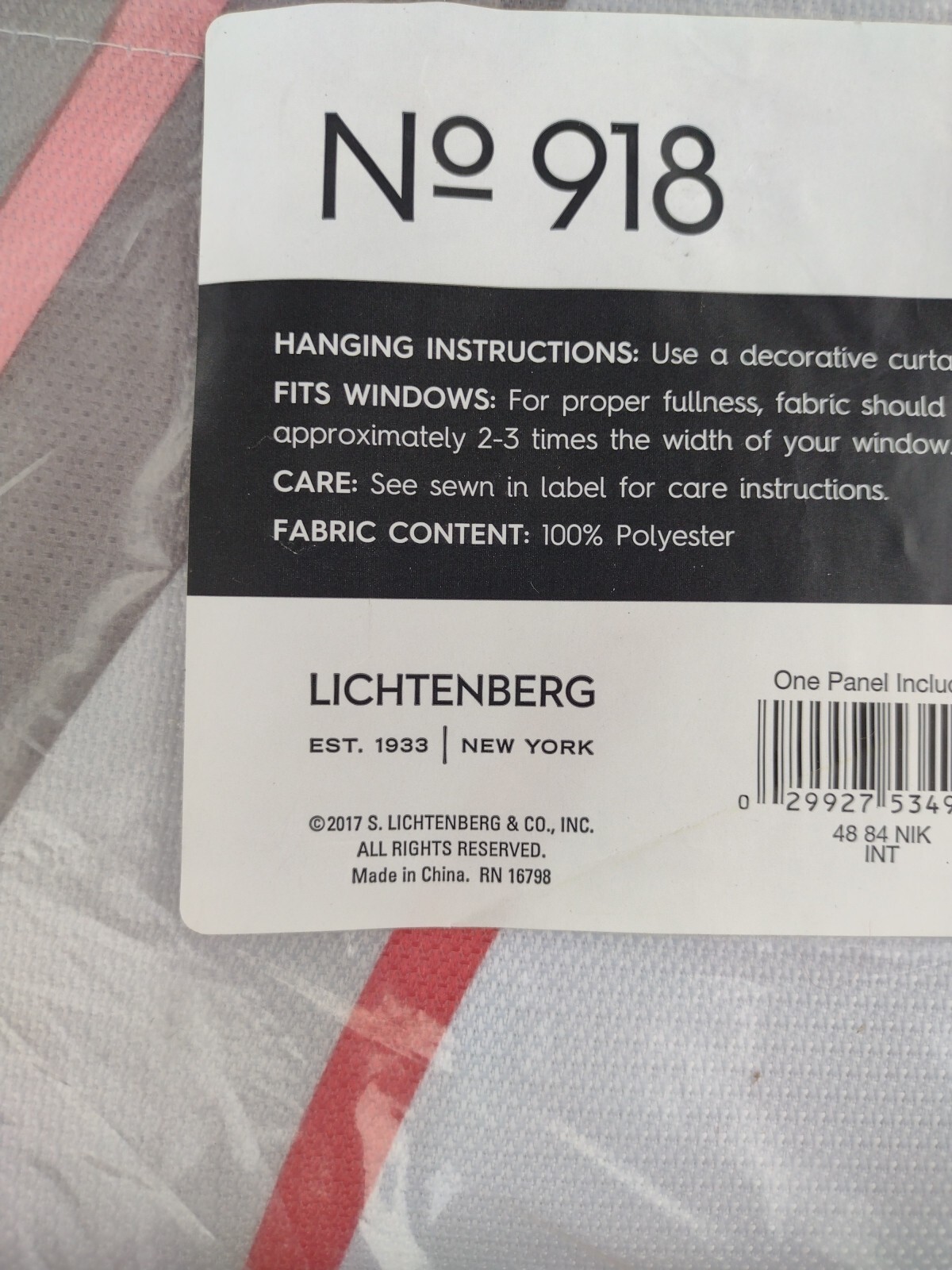Lichtenberg Single Curtain Panel 48″ x 84″ White With Orange Blue No 918 (New)