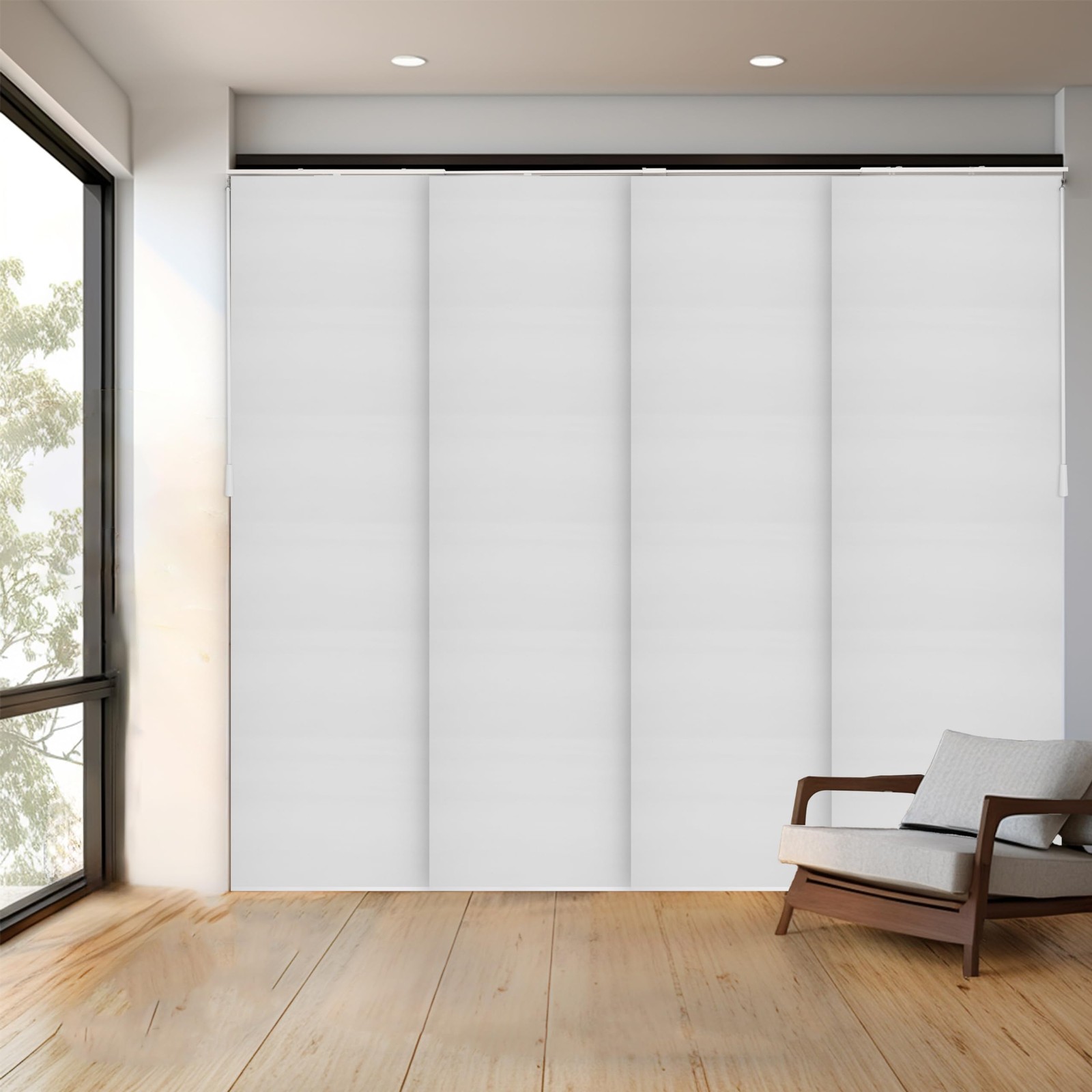 Chicology Panel Track Blinds For Sliding Glass Embossed Textured Weave Fabric