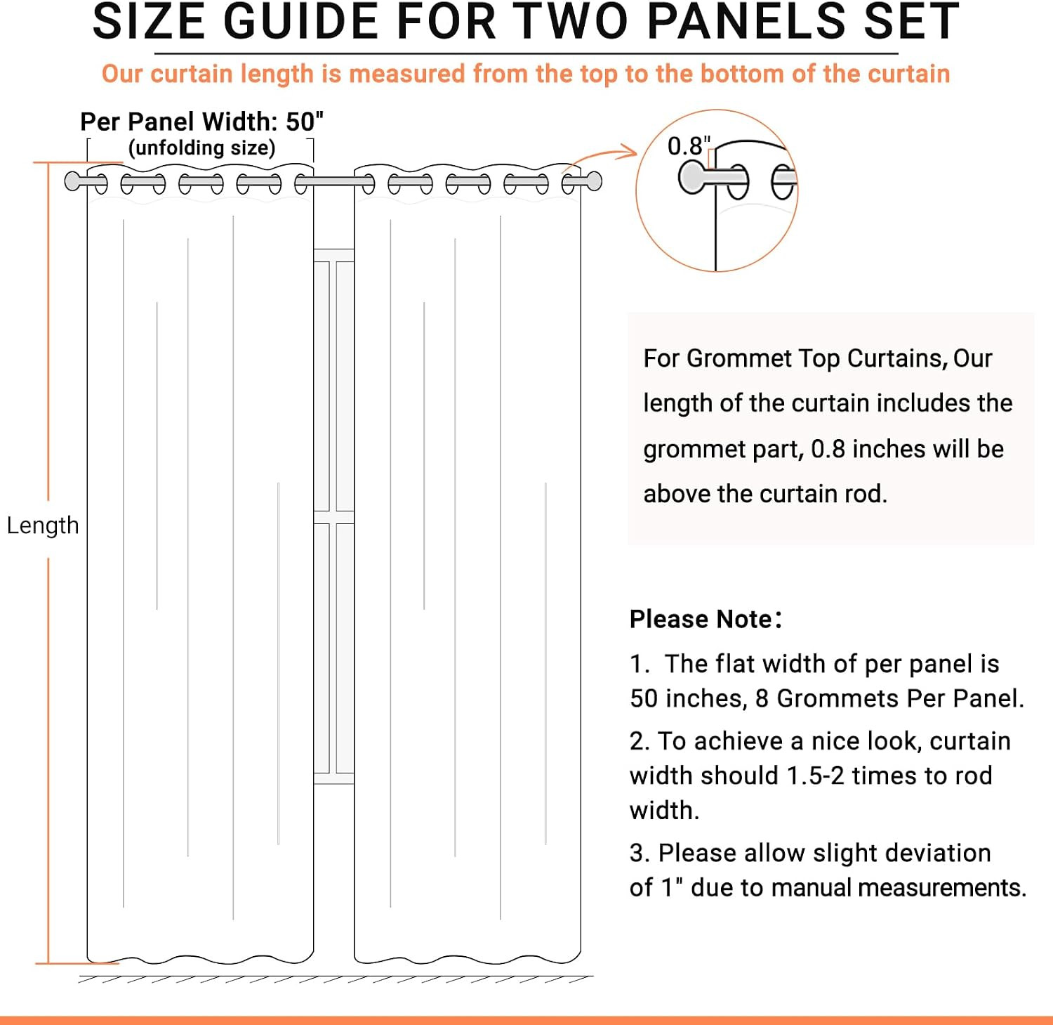 Linen Textured Total Blackout Curtains for Bedroom 45 Inches Long, Greyish White