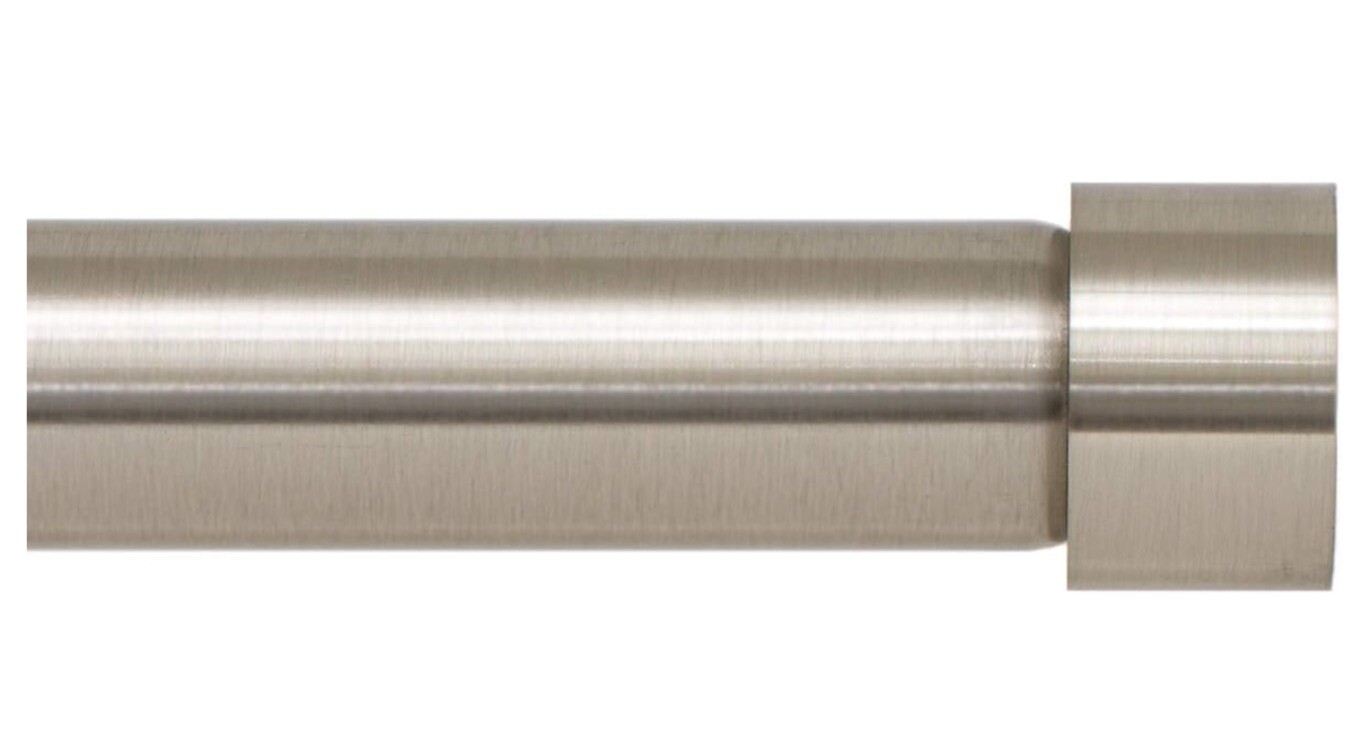 Drapery Window Curtain Rod End Cap Style Design 1 Inch Pole. 72 To 144” Nickel