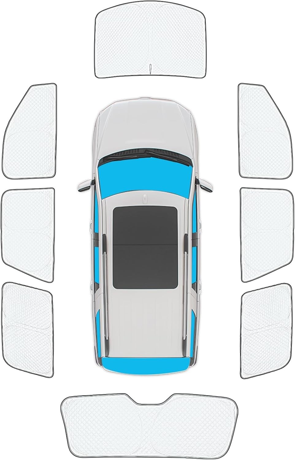 KMF 8pcs Thicken Full Sun Shades for Ford Expedition SUV (Not Max) 2018-2024 Acc