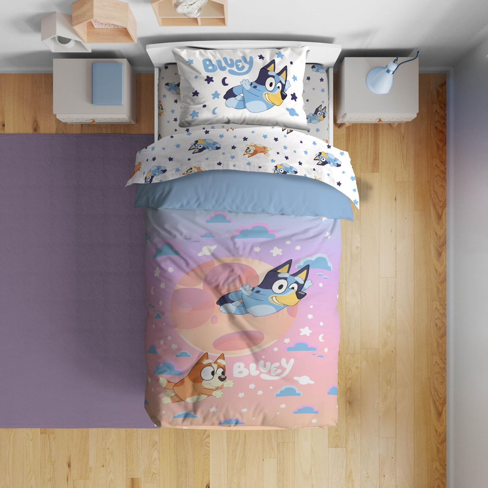 Jay Franco Bluey & Bingo Full Comforter Set – 7 Piece Bed Full, Multi –