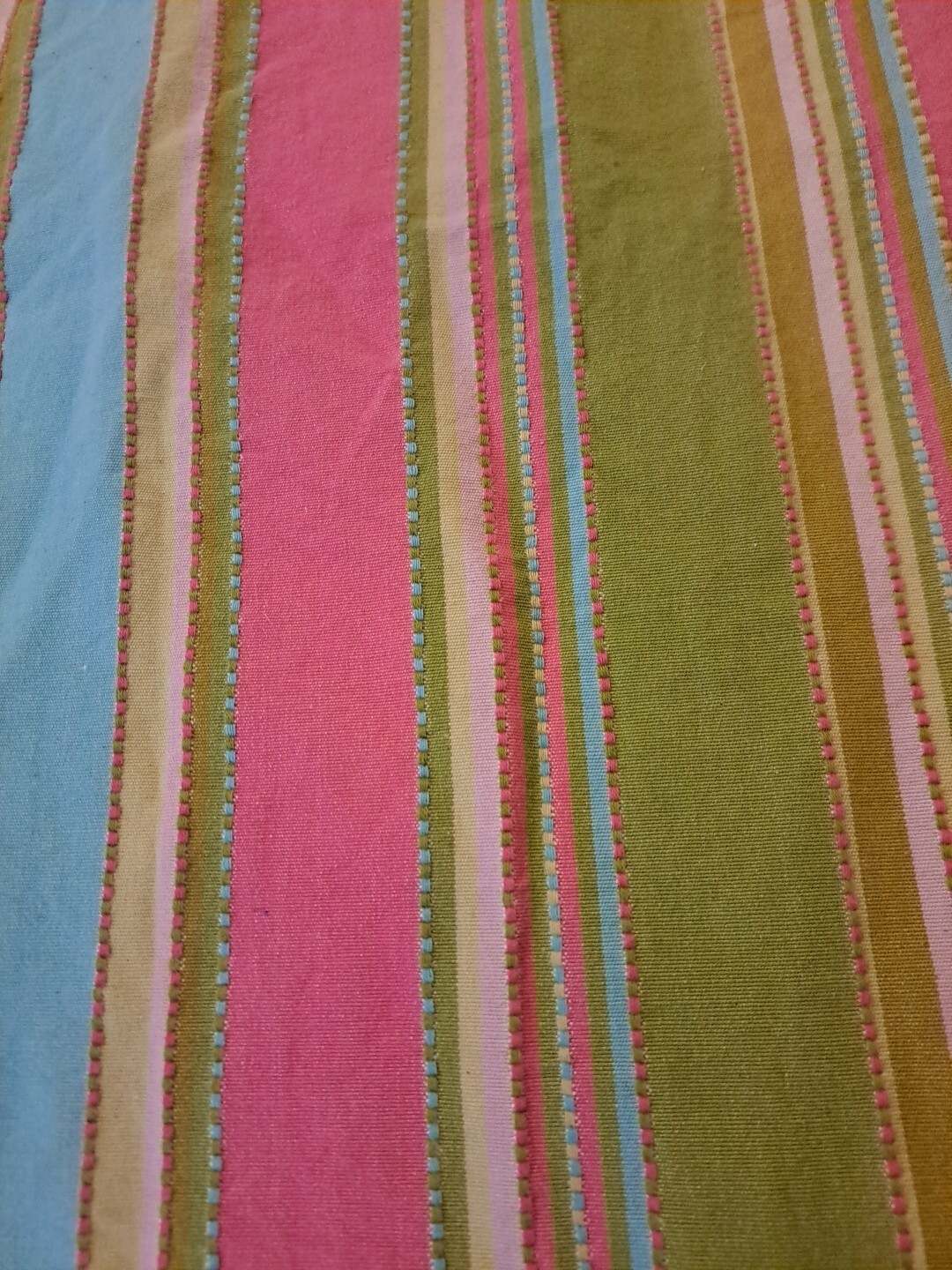 Pine Cone Hill Curtain Panel Striped Pink Green Blue Textured Bedroom 49×83